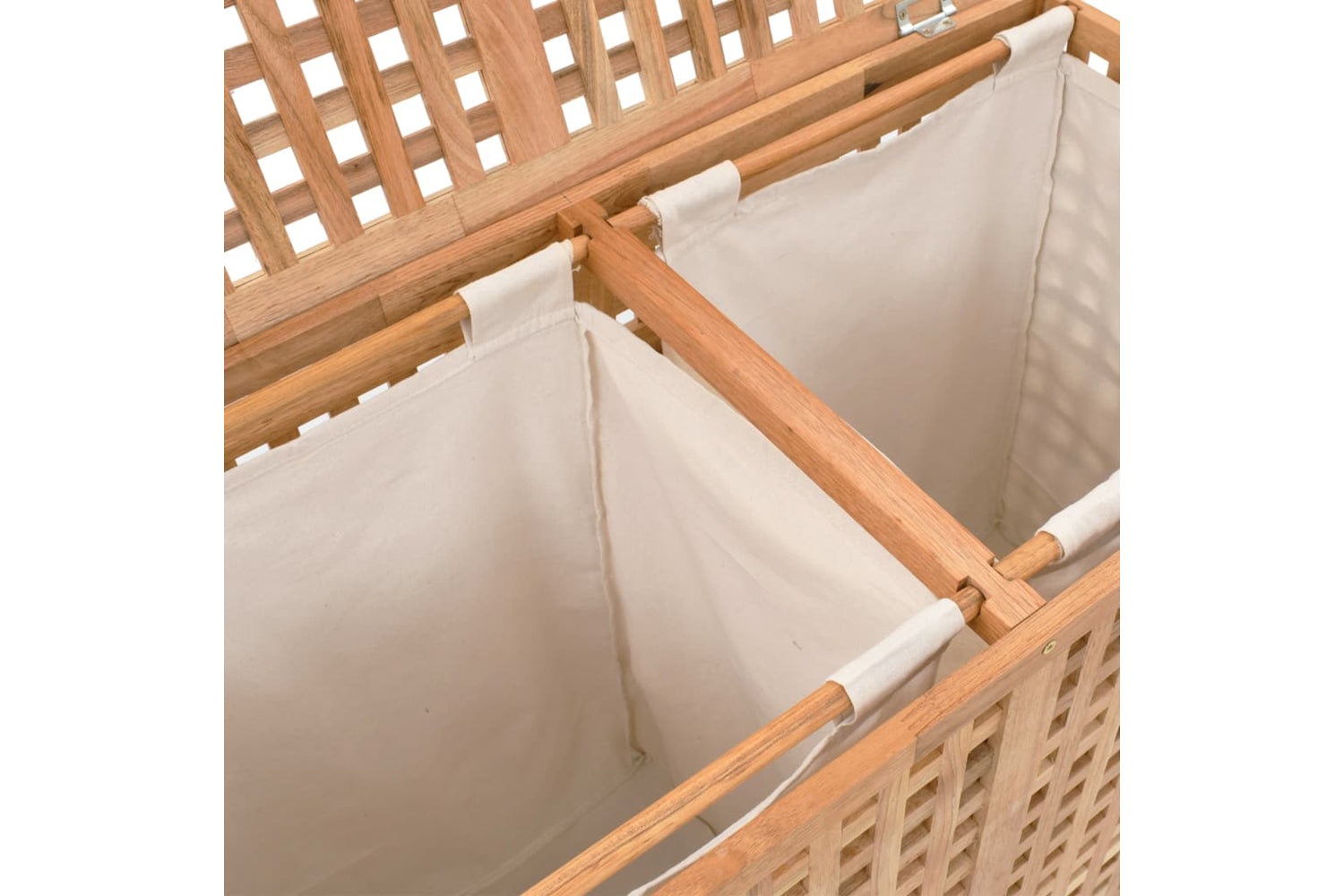 vidaXL 247604 Laundry Bin 87.5x46x67cm Solid Walnut Wood-5
