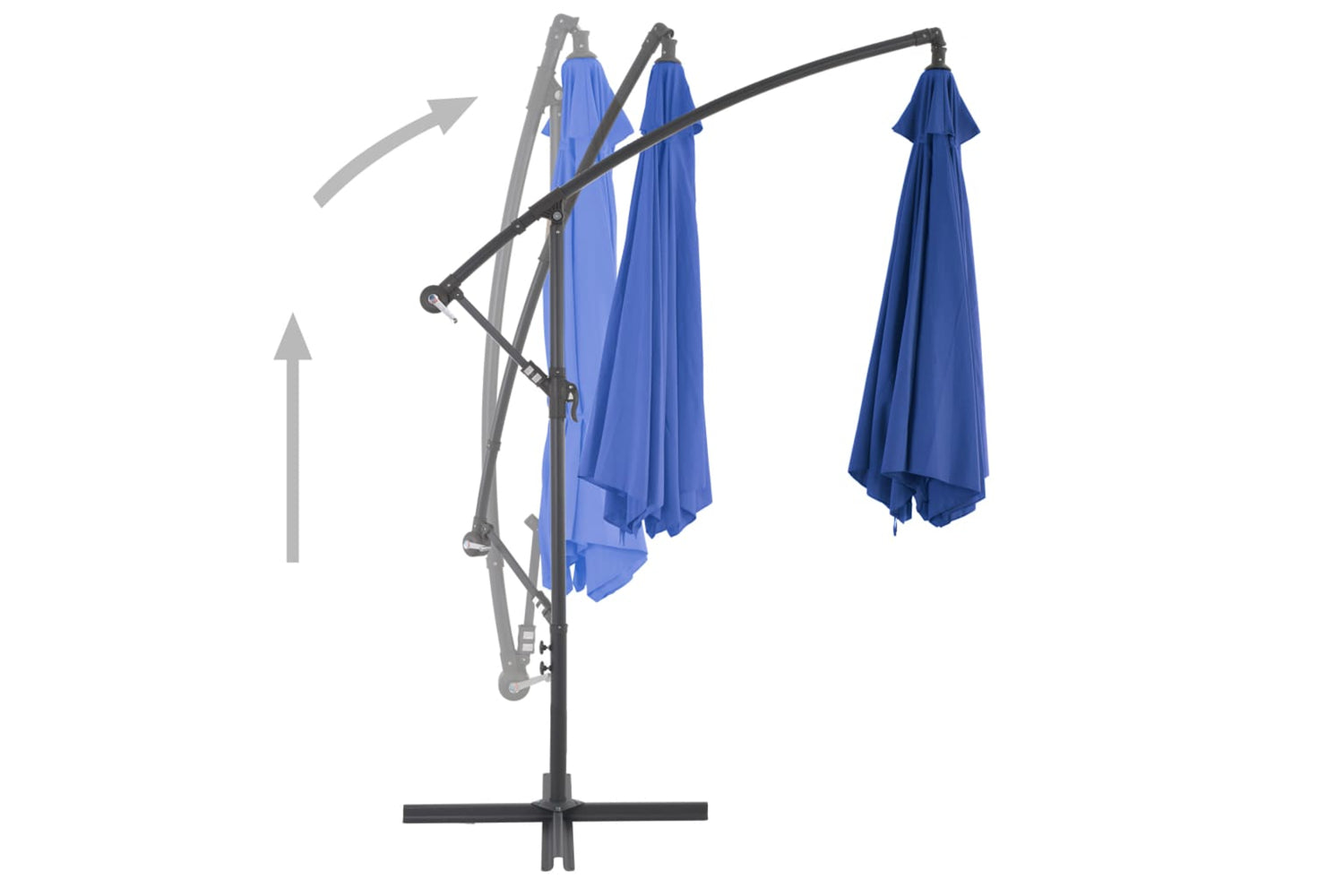 vidaXL 47133 Cantilever Umbrella With Aluminium Pole 300cm Blue-4