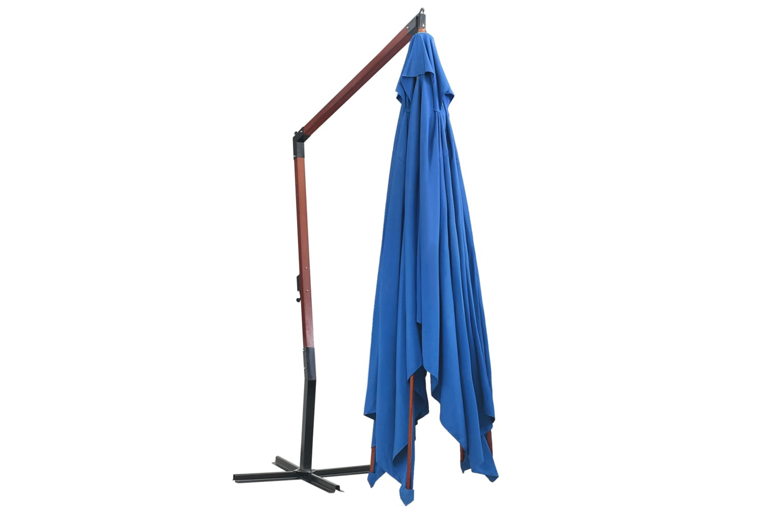 vidaXL 47123 Hanging Parasol With Wooden Pole 400x300cm Blue-4