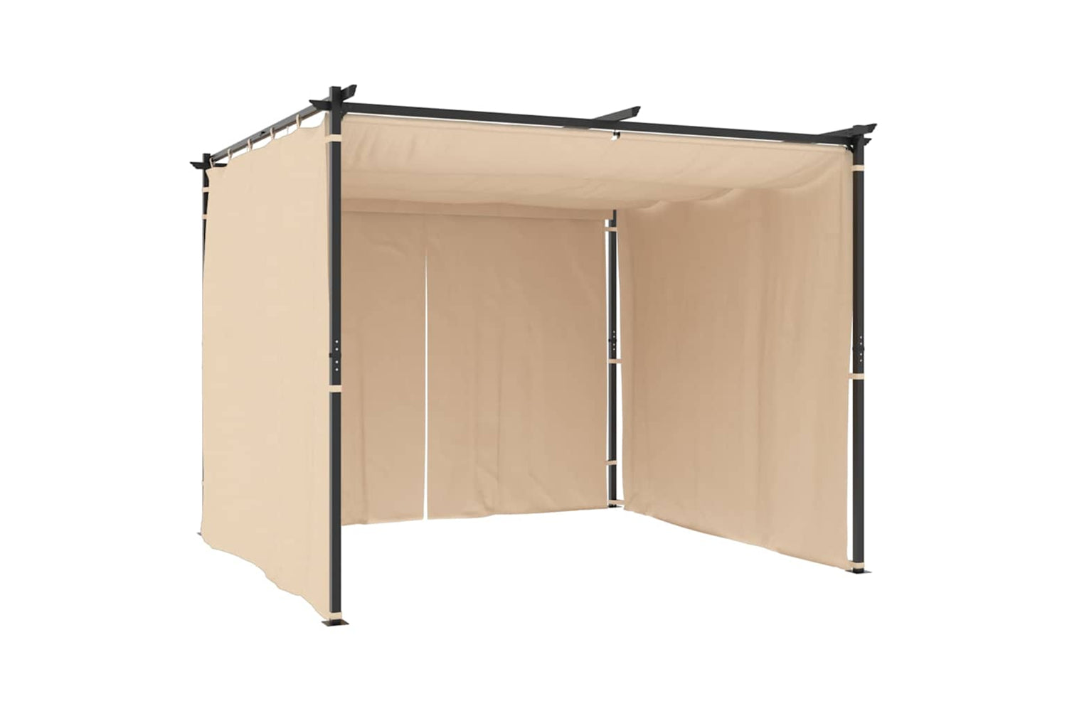 Vidaxl Gazebo With Curtains 3x3 M Cream Steel-4
