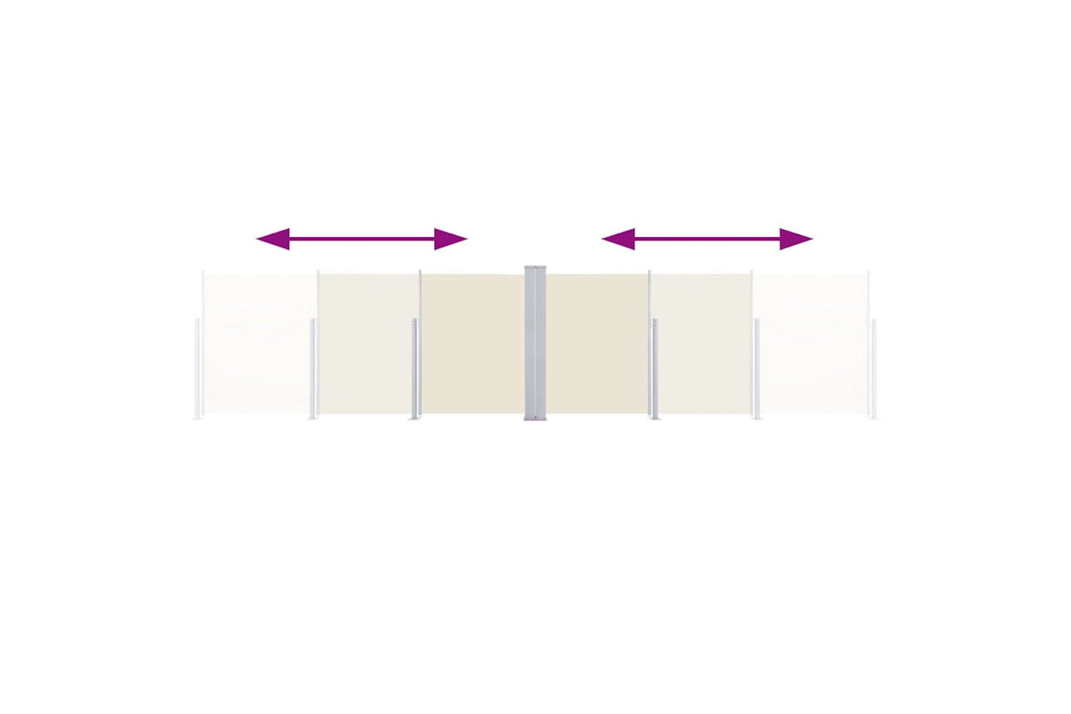 vidaXL 48443 Retractable Side Awning Cream 100x600cm-5
