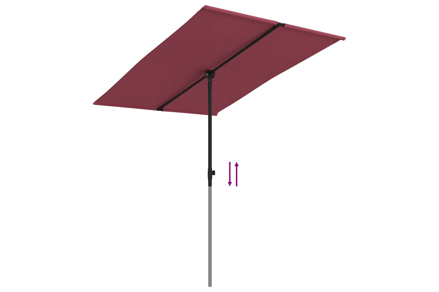 Vidaxl 47340 Outdoor Parasol With Aluminium Pole 2x1.5 M Bordeaux Red-6