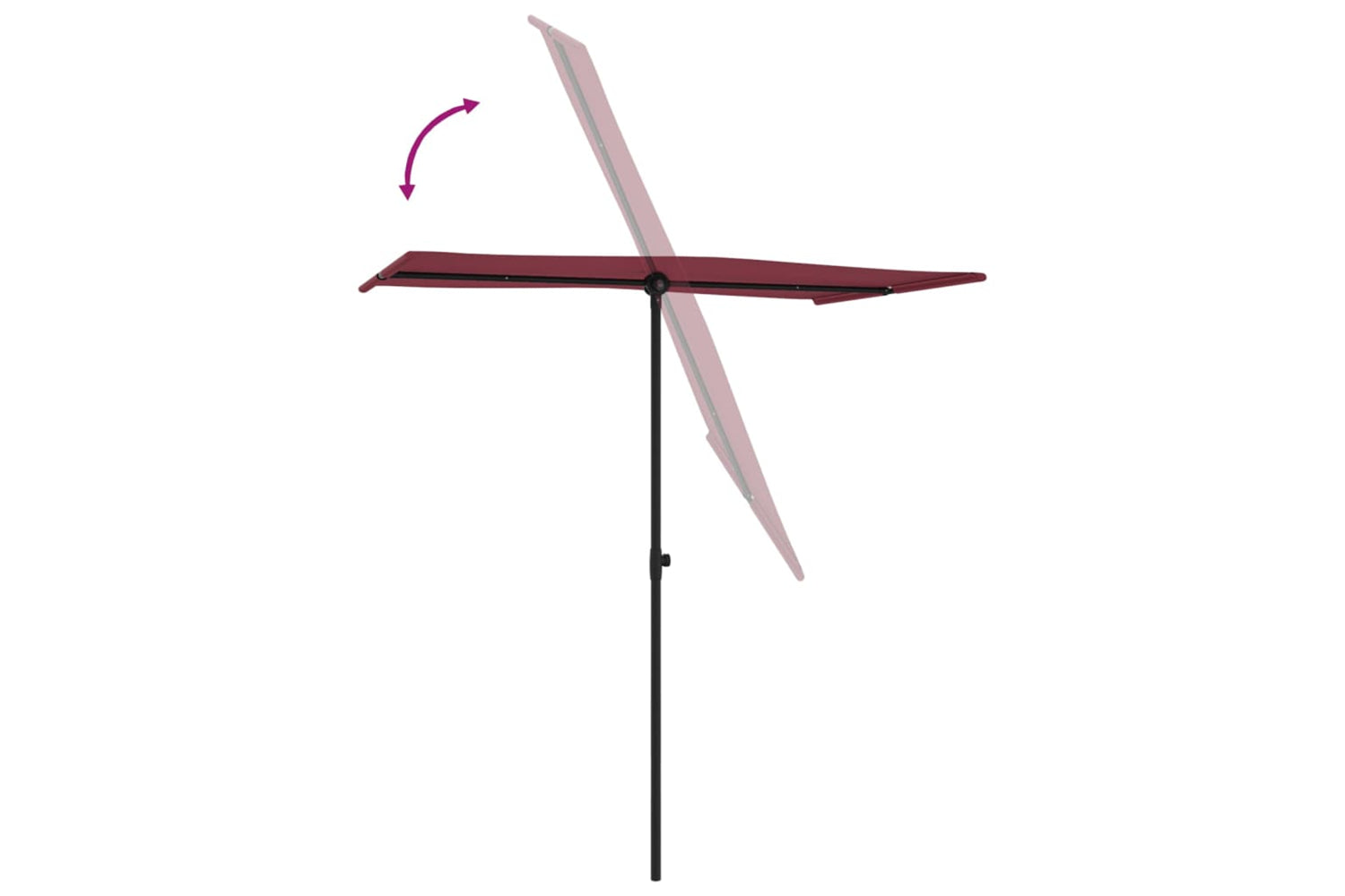 vidaXL 47332 Outdoor Parasol With Aluminium Pole 180x110cm Bordeaux Red-5