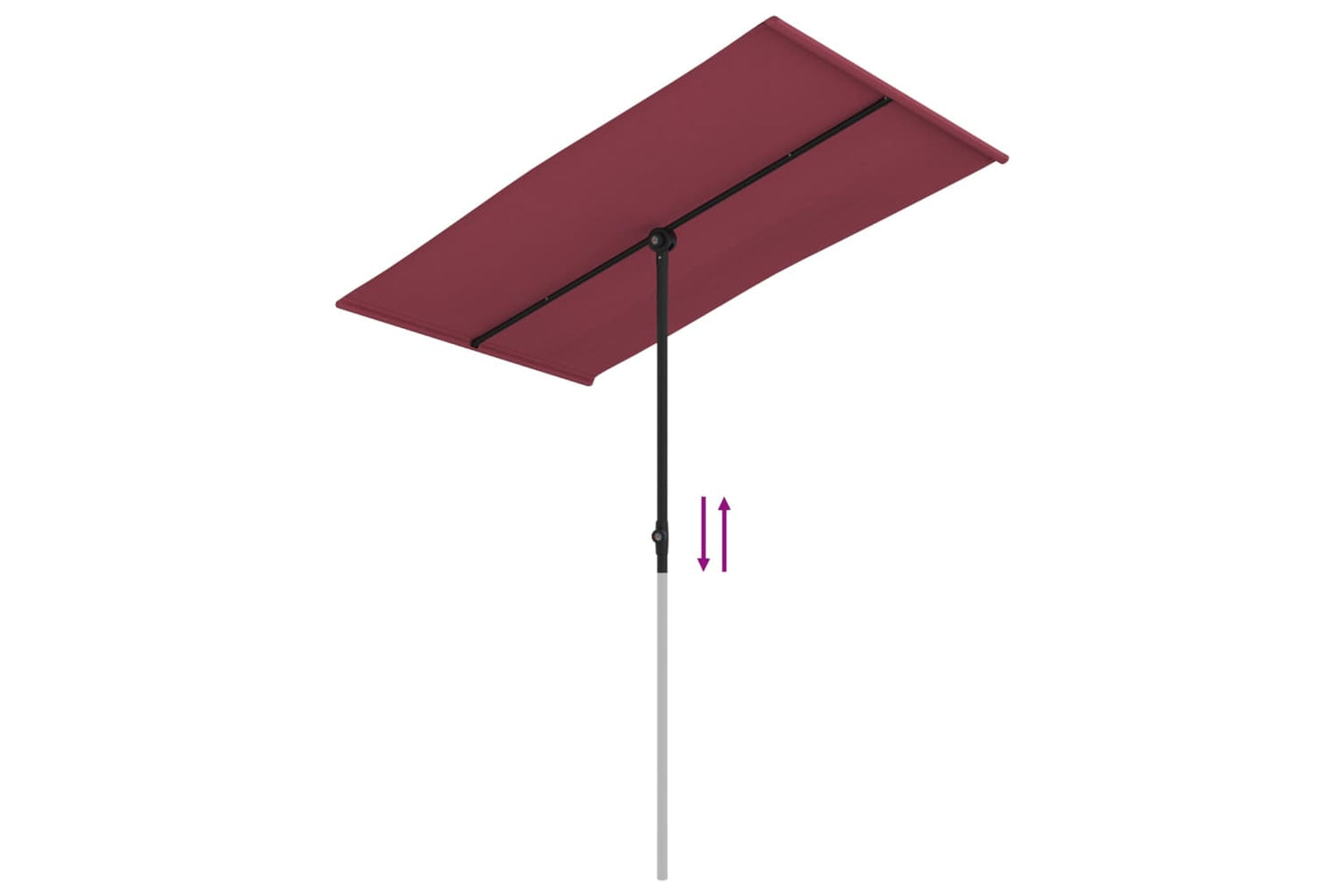 vidaXL 47332 Outdoor Parasol With Aluminium Pole 180x110cm Bordeaux Red-6