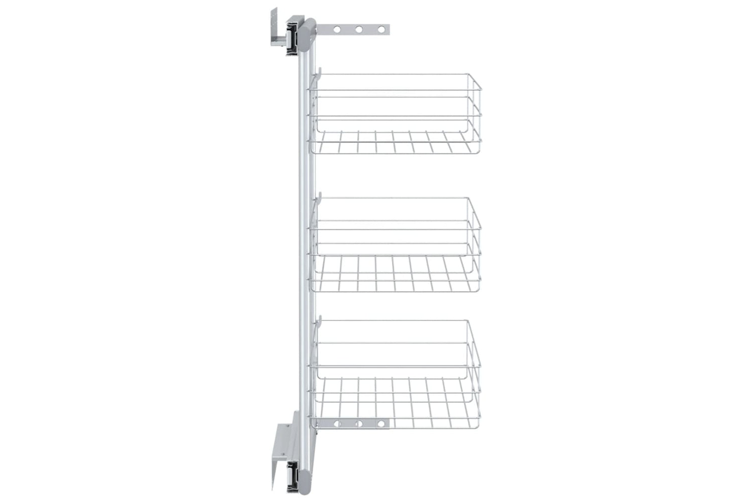 vidaXL 50969 3-tier Pull-out Kitchen Wire Basket Silver 47x25x56cm-4