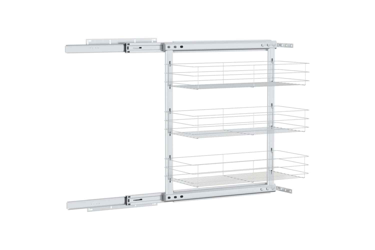 vidaXL 50969 3-tier Pull-out Kitchen Wire Basket Silver 47x25x56cm-6