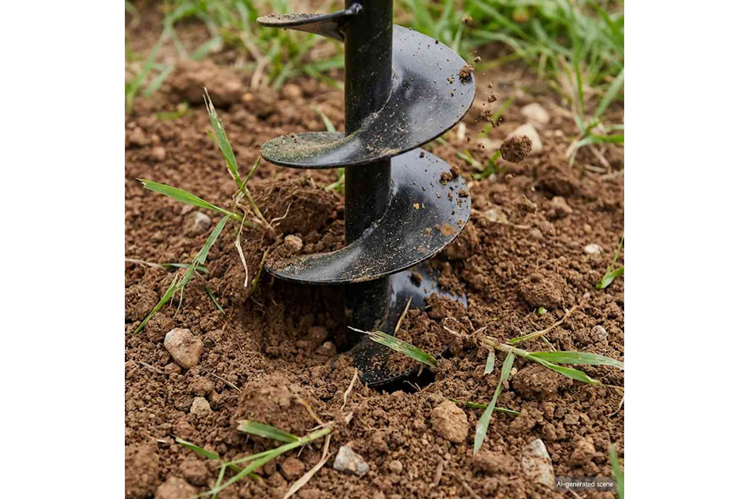 vidaXL 270527 Ground Drill With Handle 150mm With Extension Tube 5 M Steel-2