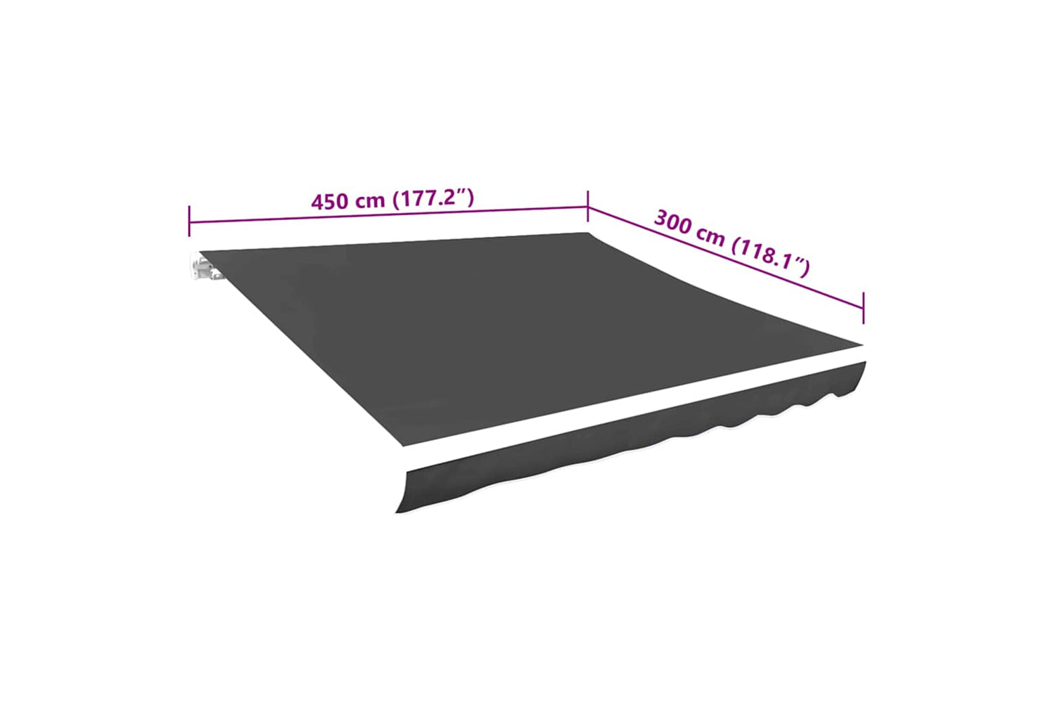vidaXL 143711 Awning Top Sunshade Canvas Anthracite 450x300cm-5