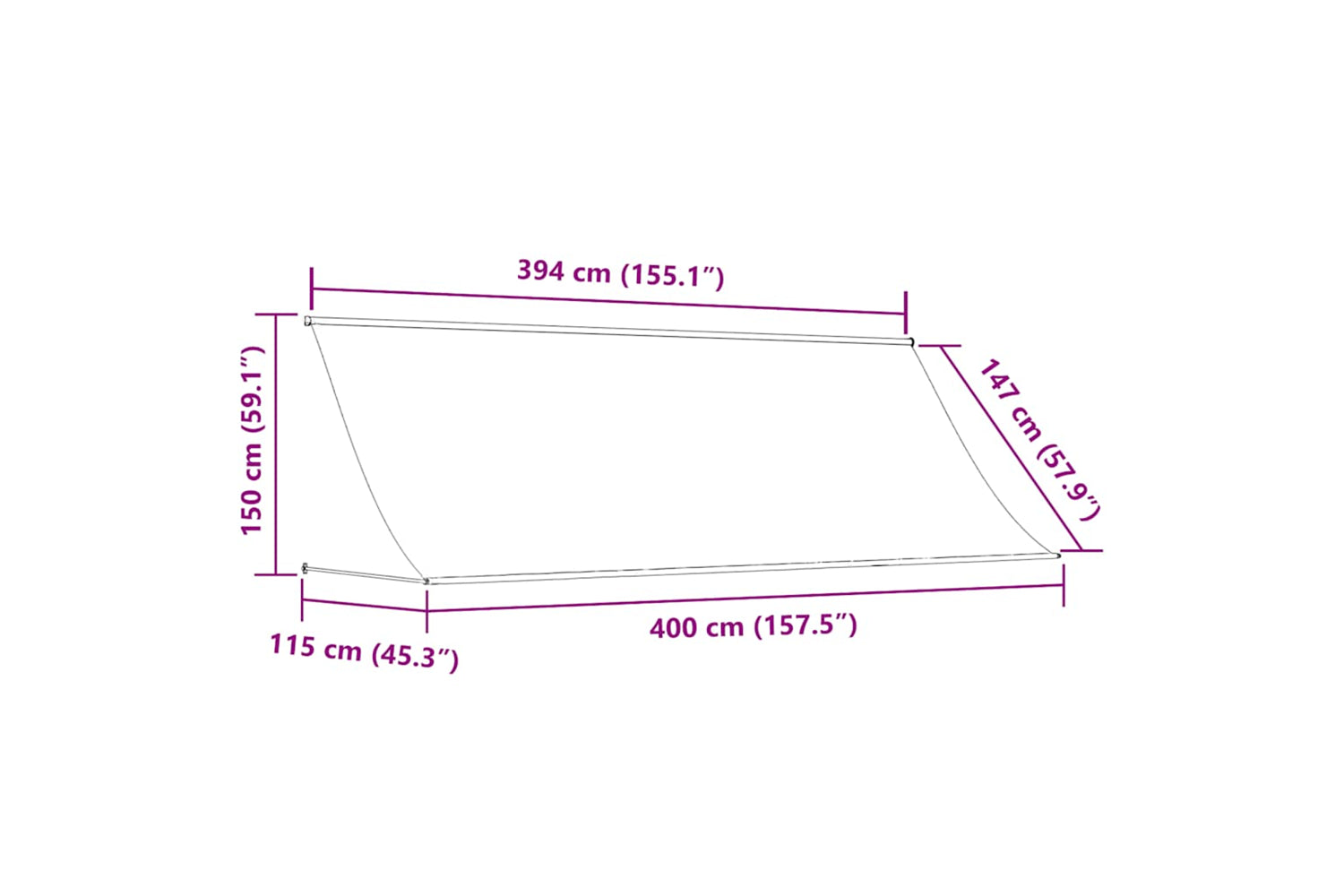 Vidaxl Retractable Awning 400x150 Cm Cream-7