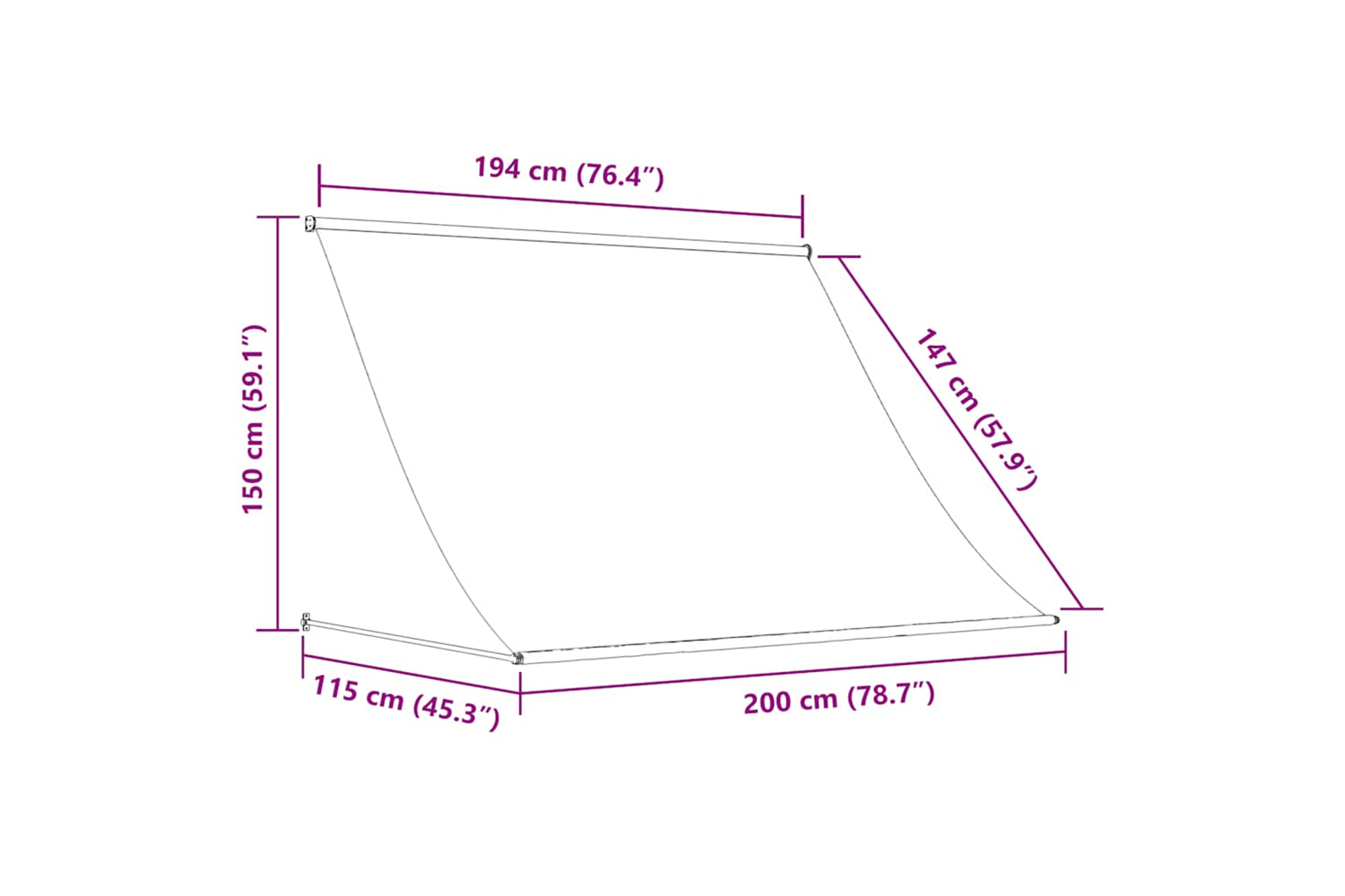 Vidaxl Retractable Awning 200x150 Cm Anthracite-7