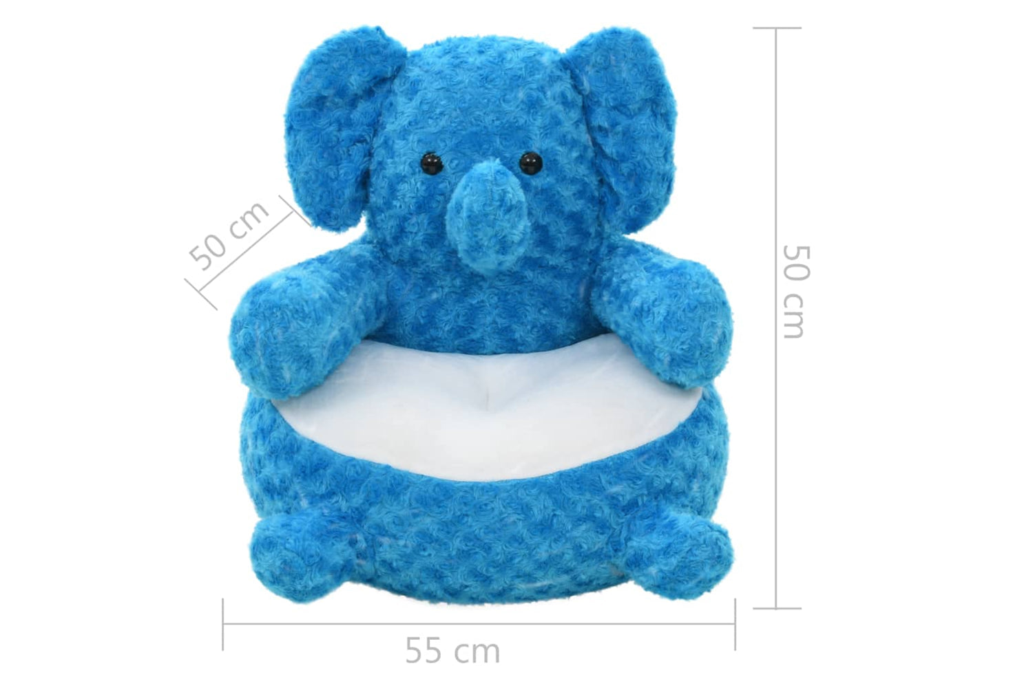 vidaXL 80240 Elephant Cuddly Toy Plush Blue-4