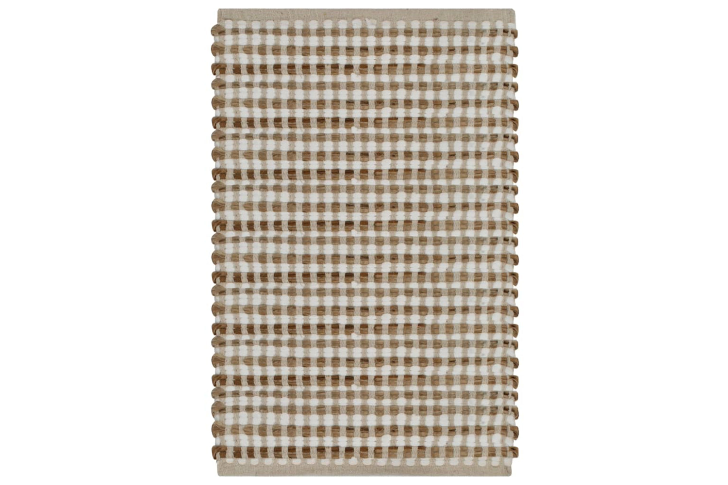 Vidaxl 133219 Hand-woven Jute Bathroom Mat Set Fabric Natural And White-2