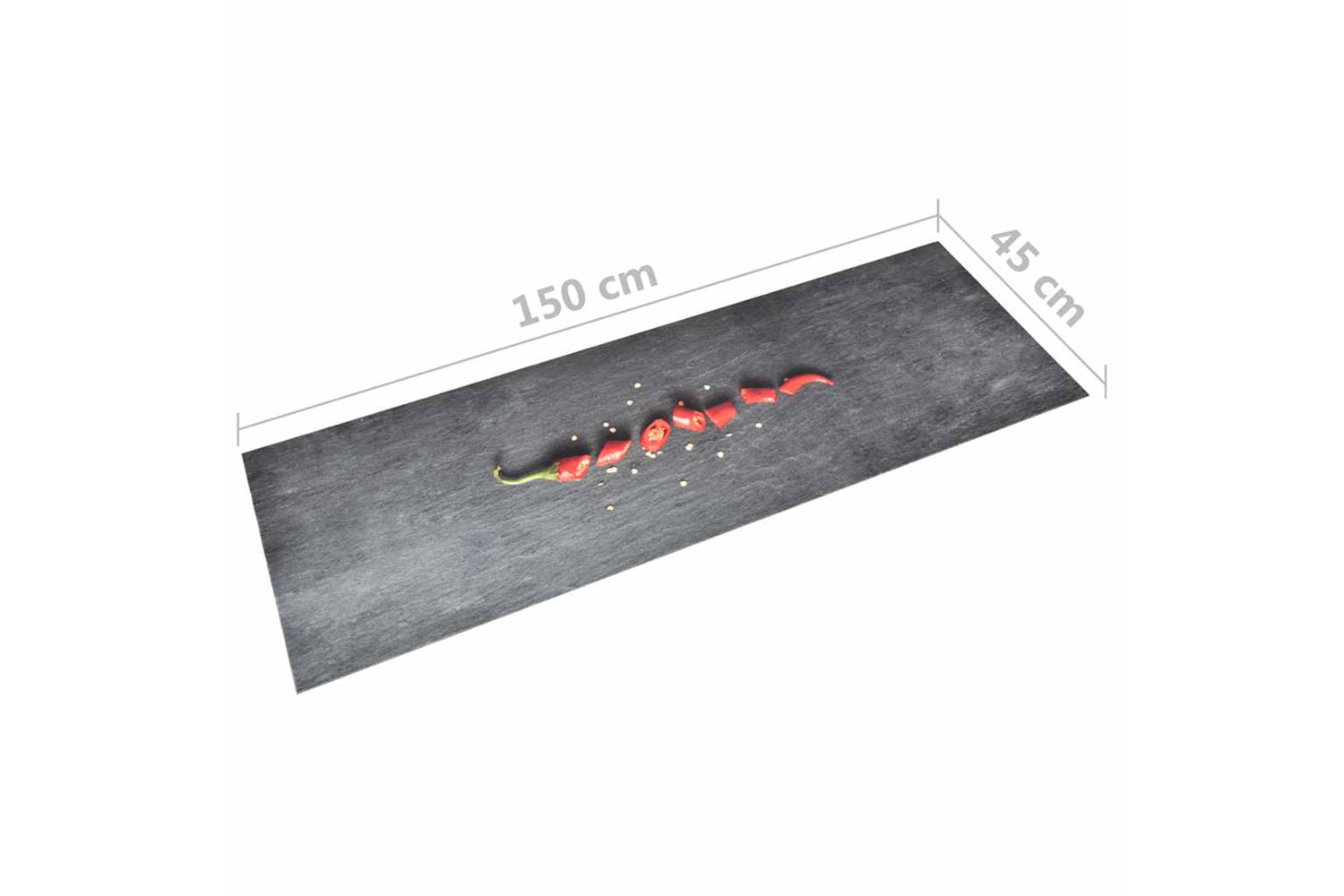 vidaXL 315964 Kitchen Carpet Washable Pepper 45x150cm-5