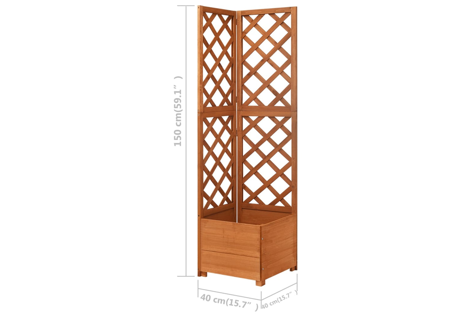 vidaXL 316411 Corner Trellis Planter 40x40x150cm Solid Fir Wood-6