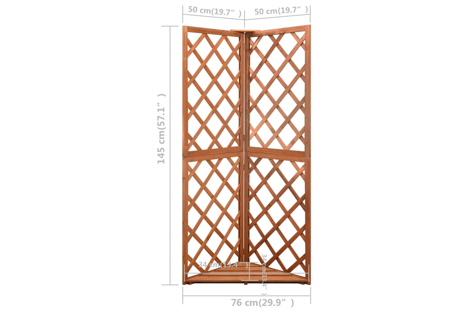 vidaXL 316407 Corner Trellis 50x50x145cm Solid Fir Wood-7
