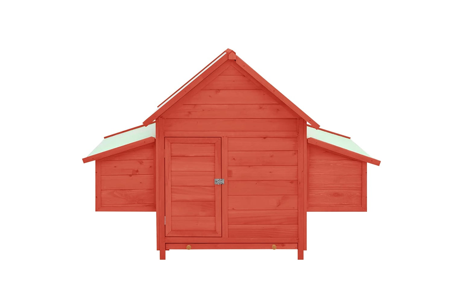 Vidaxl Chicken Coop Red And White 150x96x110 Cm Solid Firwood-3