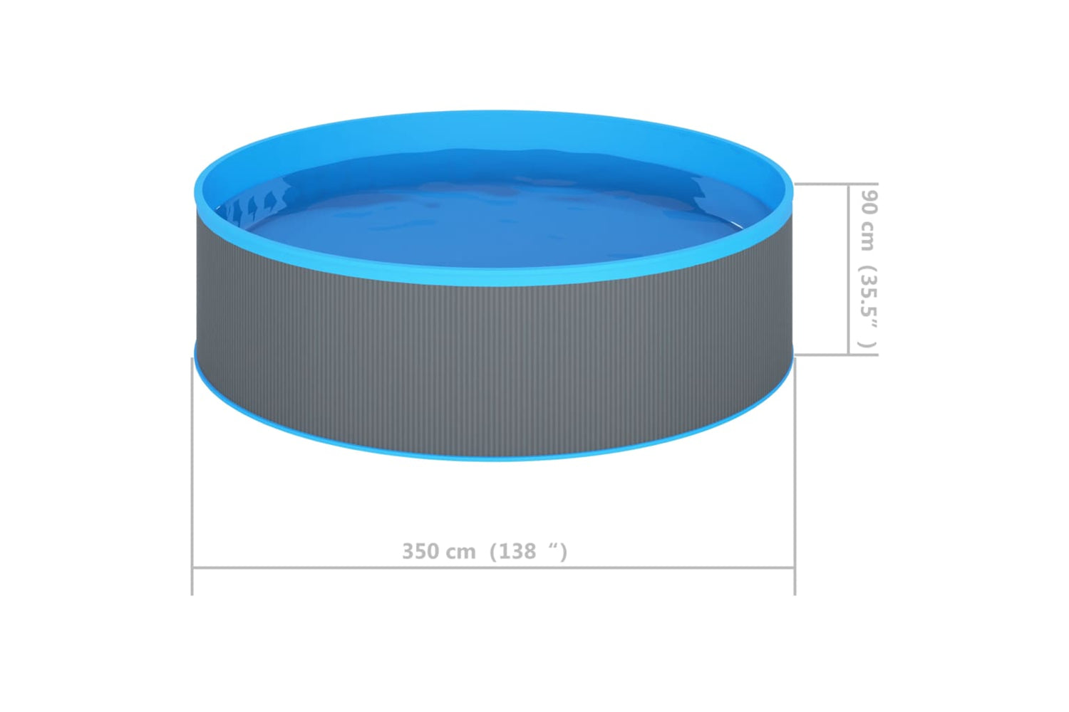 vidaXL 92808 Splasher Pool 350x90cm Grey-4