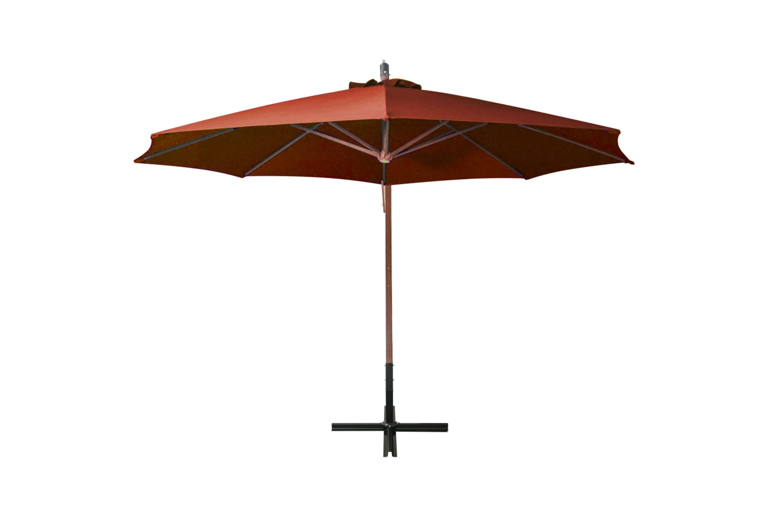 Vidaxl 313771 Hanging Parasol With Pole Terracotta 3.5x2.9 M Solid Fir Wood-3