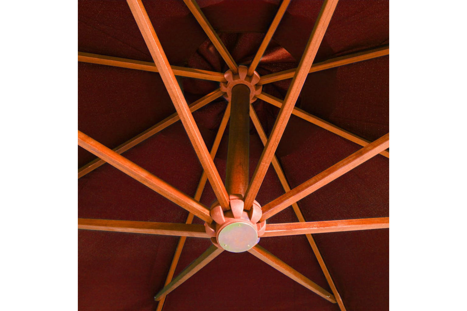 Vidaxl 313771 Hanging Parasol With Pole Terracotta 3.5x2.9 M Solid Fir Wood-5