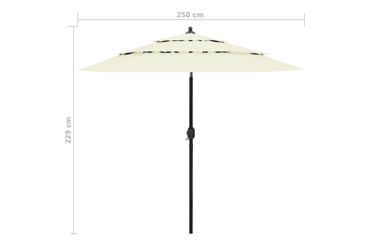 Vidaxl 313860 3-tier Parasol With Aluminium Pole Sand 2.5 M-8