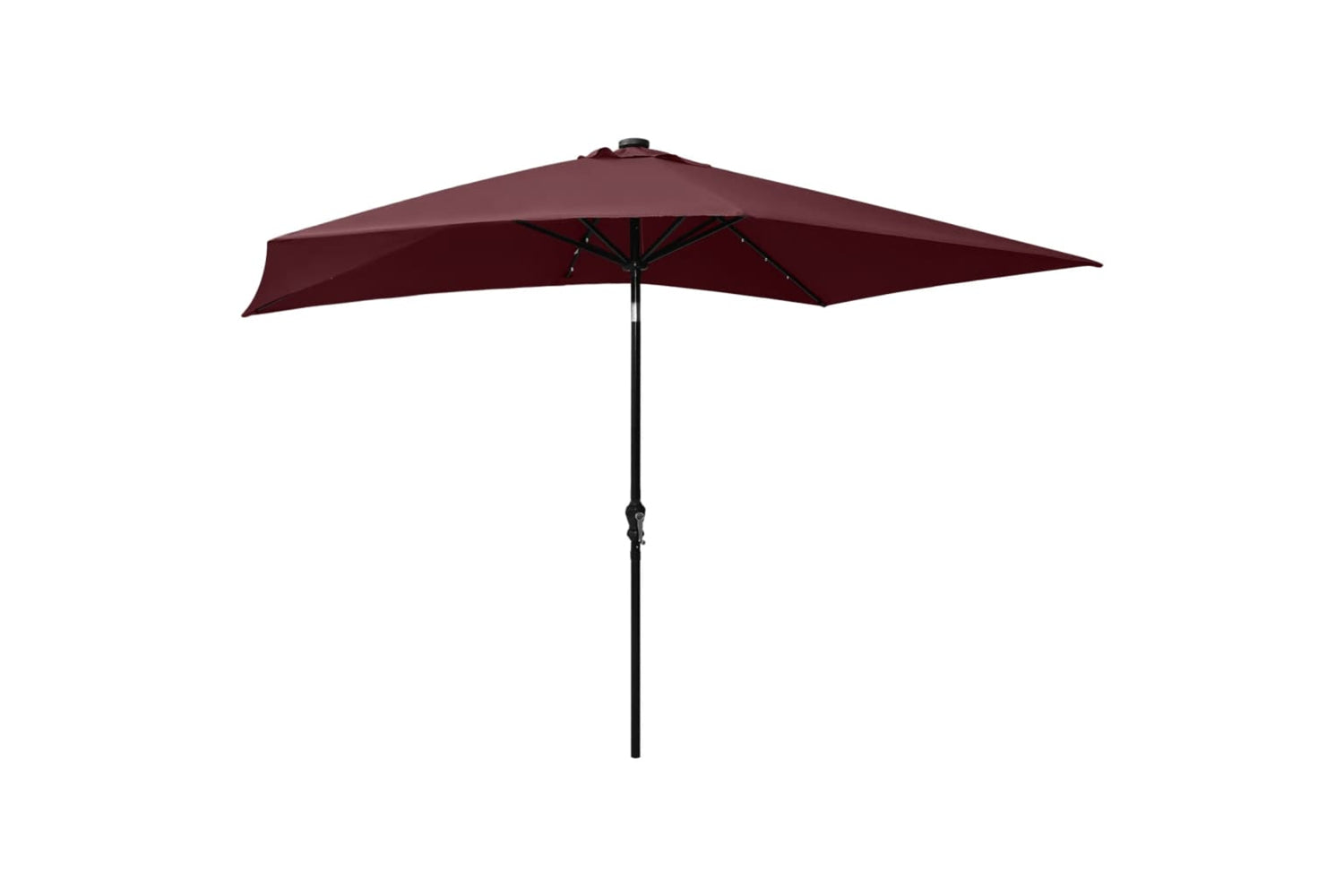 Vidaxl 313790 Parasol With Leds And Steel Pole Bordeaux Red 2x3 M-4