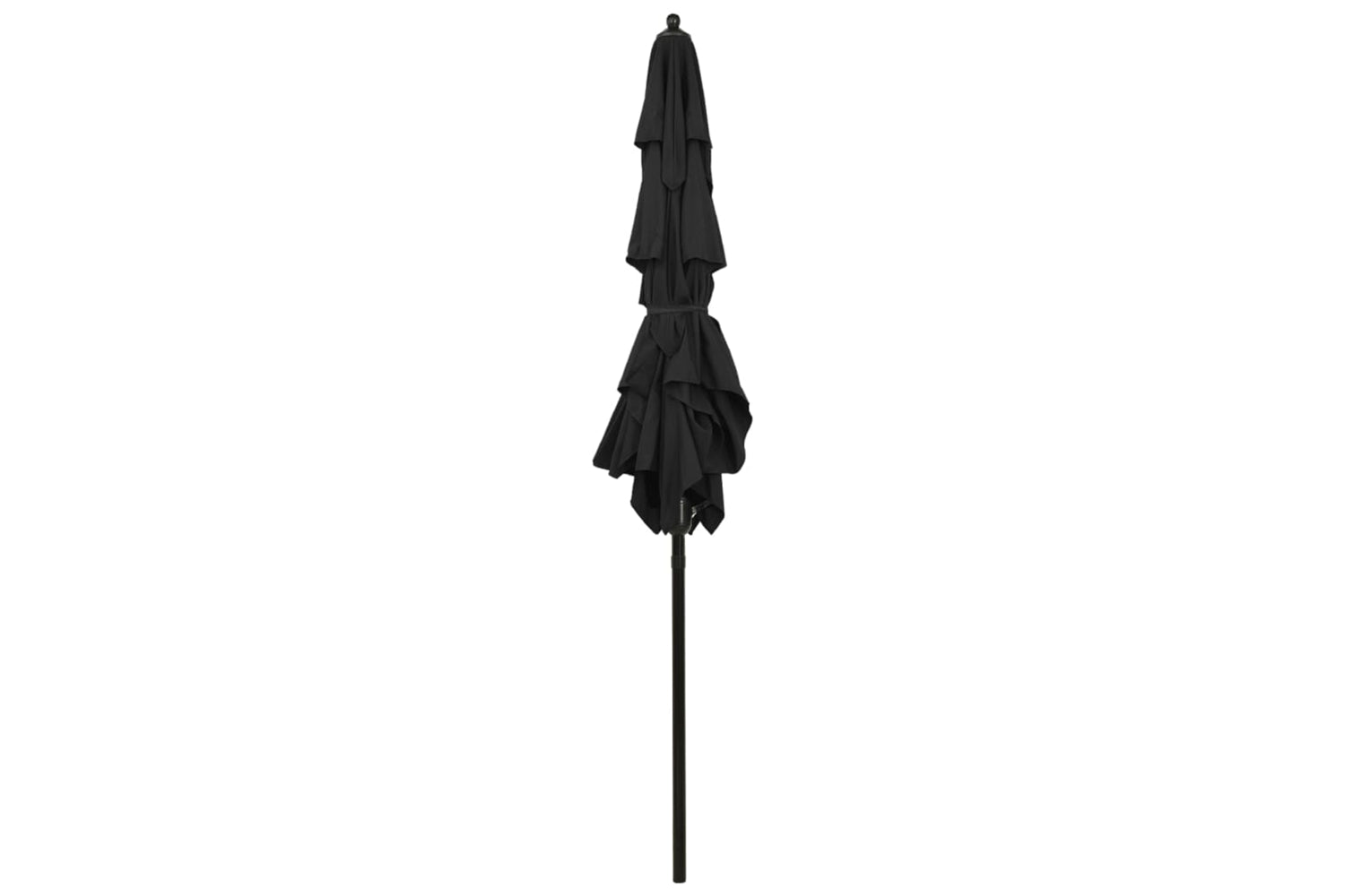 Vidaxl 313850 3-tier Parasol With Aluminium Pole Black 2x2 M-4