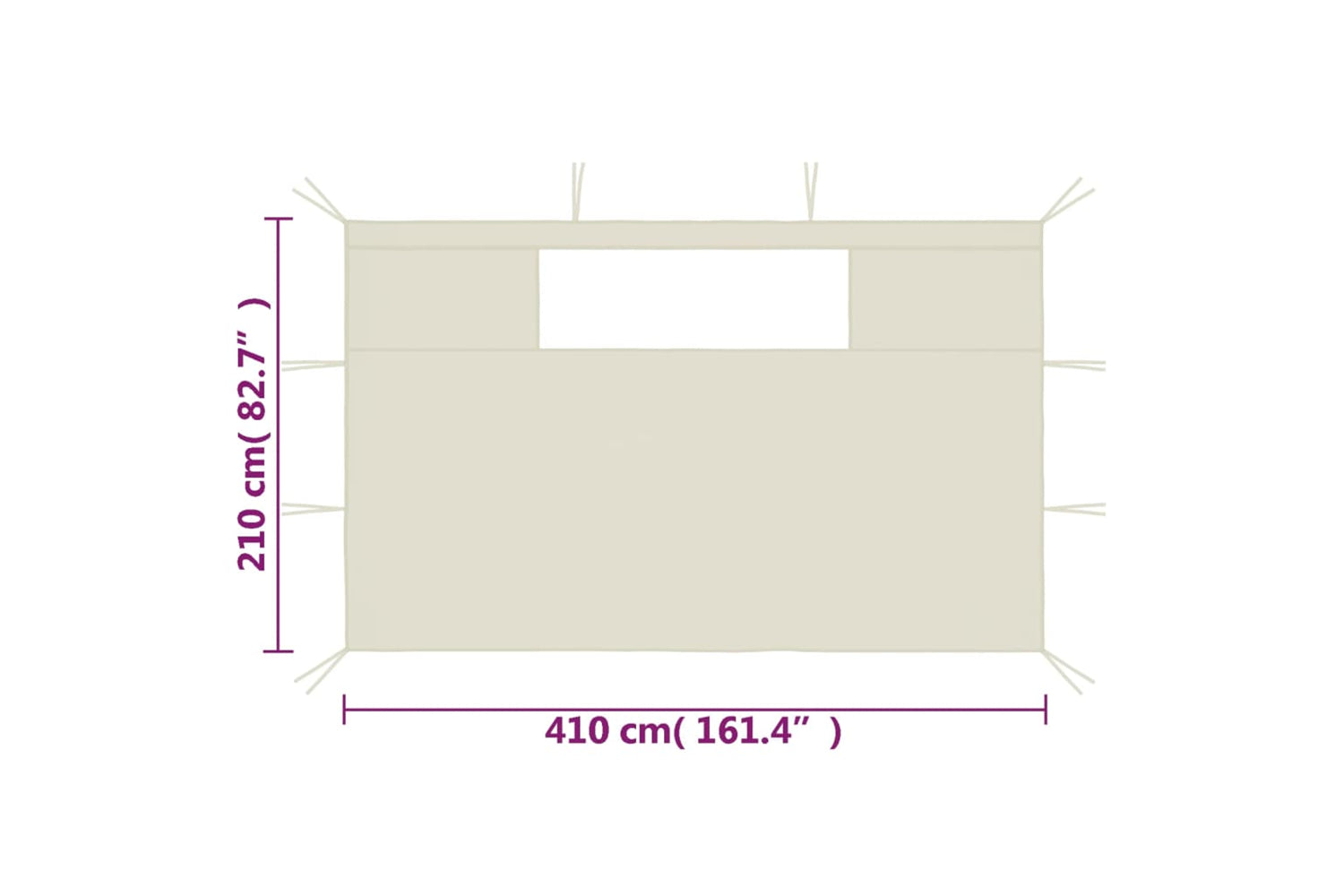 Vidaxl 3070425 Gazebo Sidewalls With Windows 2 Pcs Cream-5
