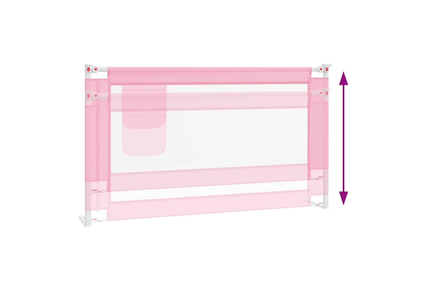 Vidaxl Toddler Safety Bed Rail Pink 140x25 Cm Fabric-5