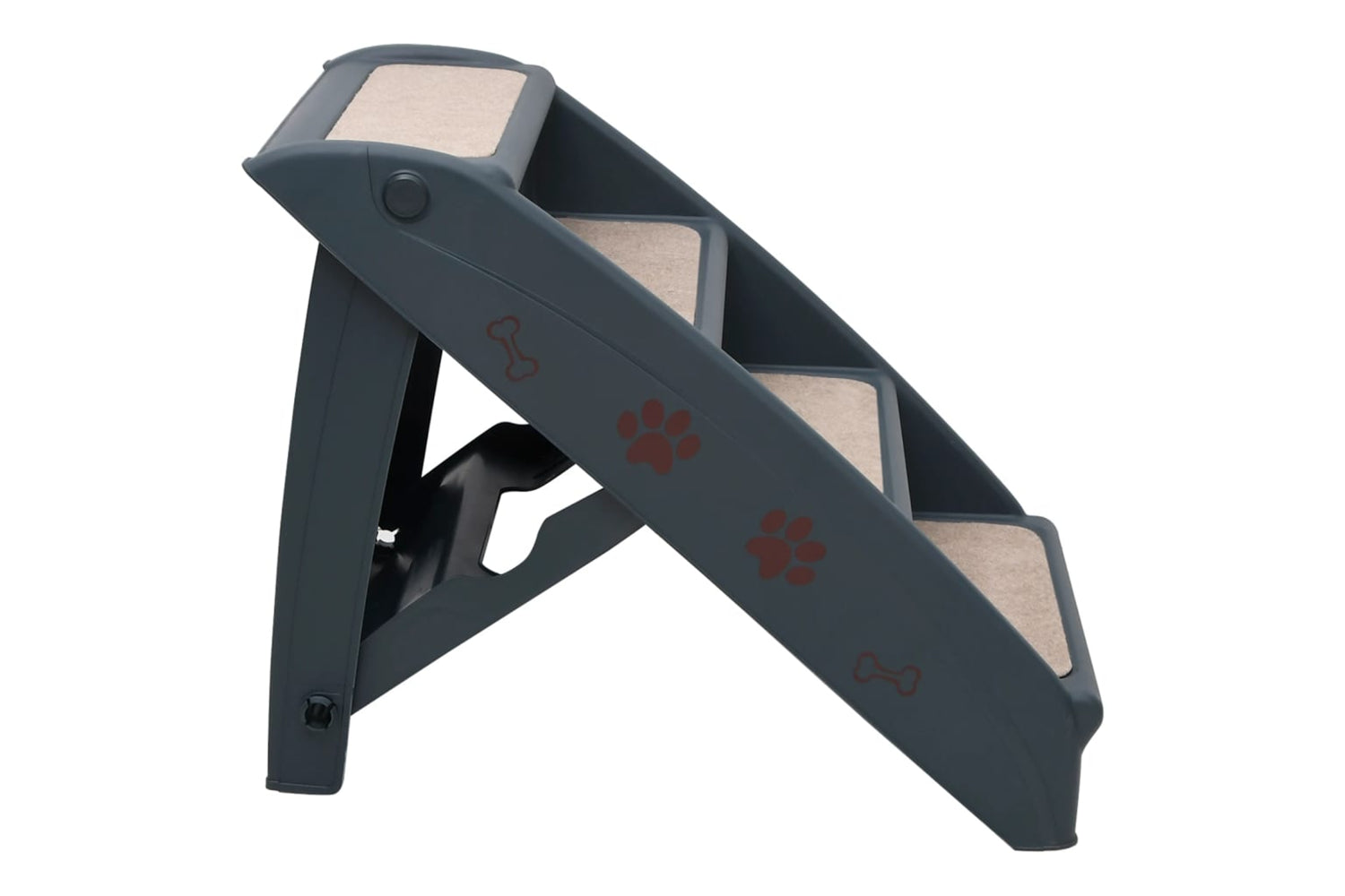 Vidaxl 171172 Folding 4-step Dog Stairs Dark Grey-3