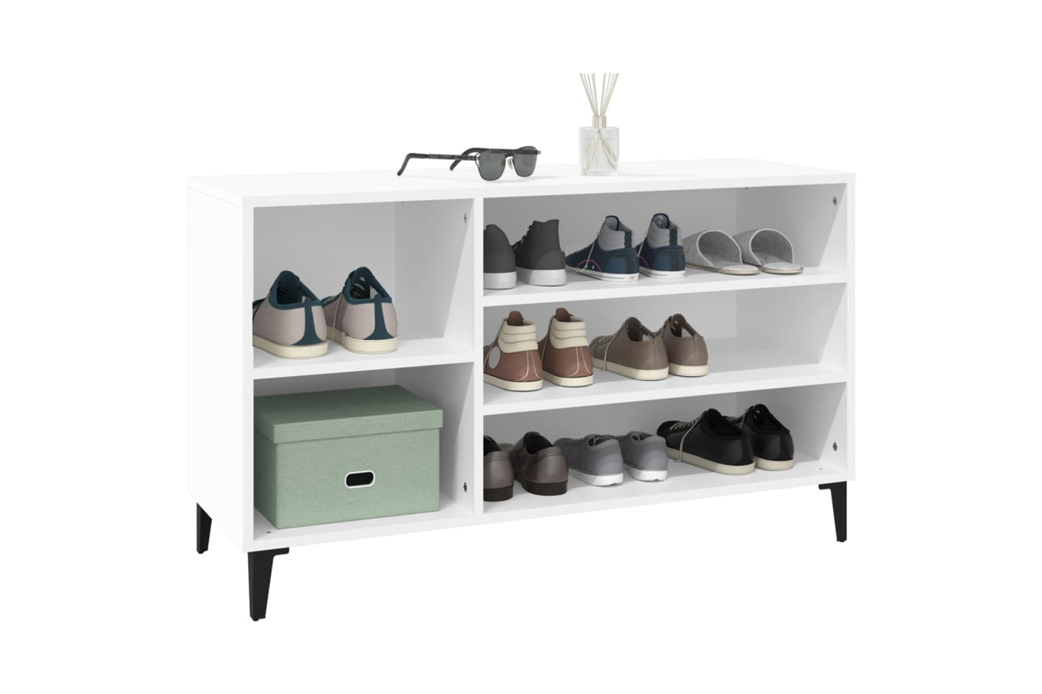 vidaXL 819748 Shoe Cabinet White 102x36x60cm Engineered Wood-3