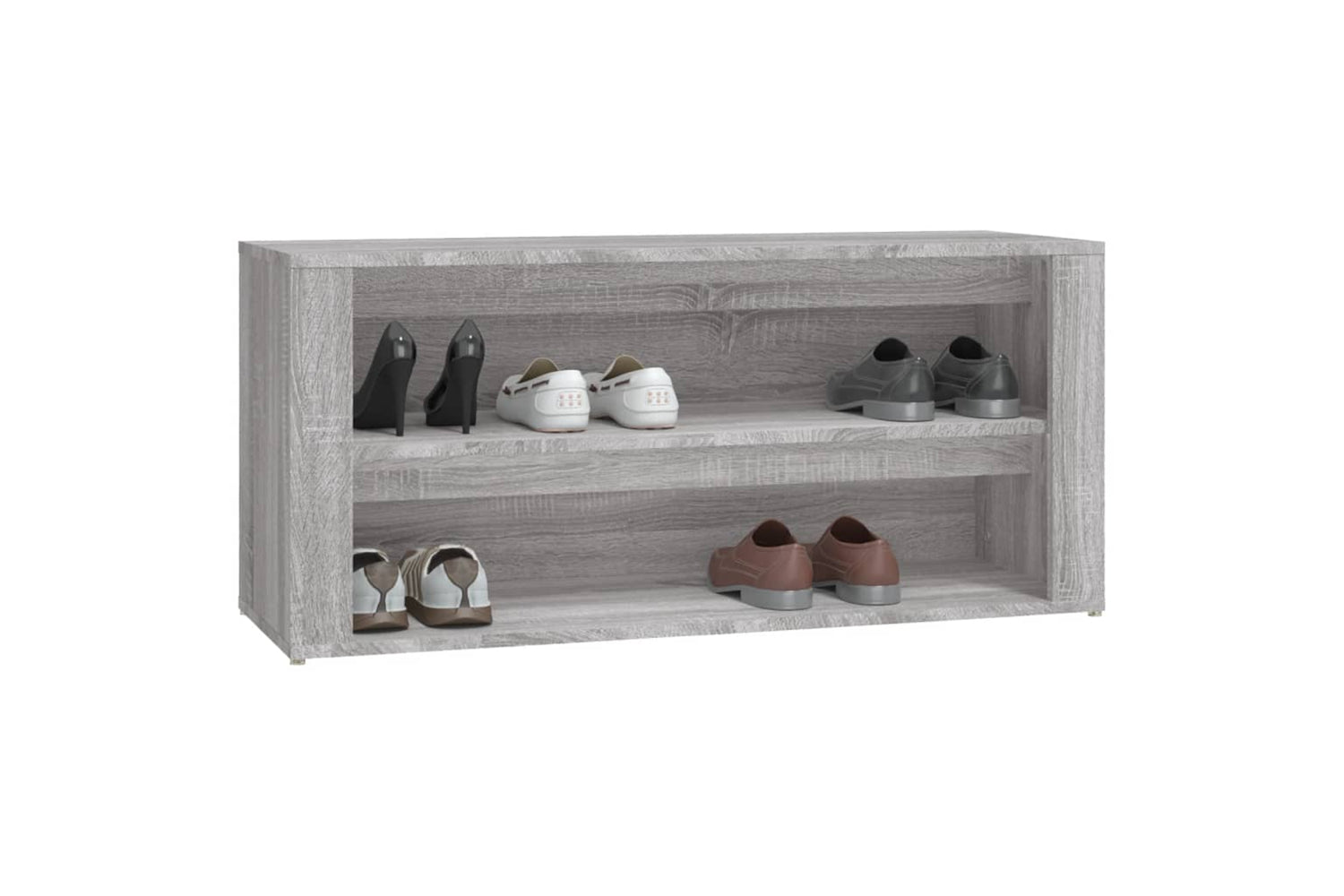 vidaXL 816910 Shoe Rack Grey Sonoma 100x35x45cm Engineered Wood-3