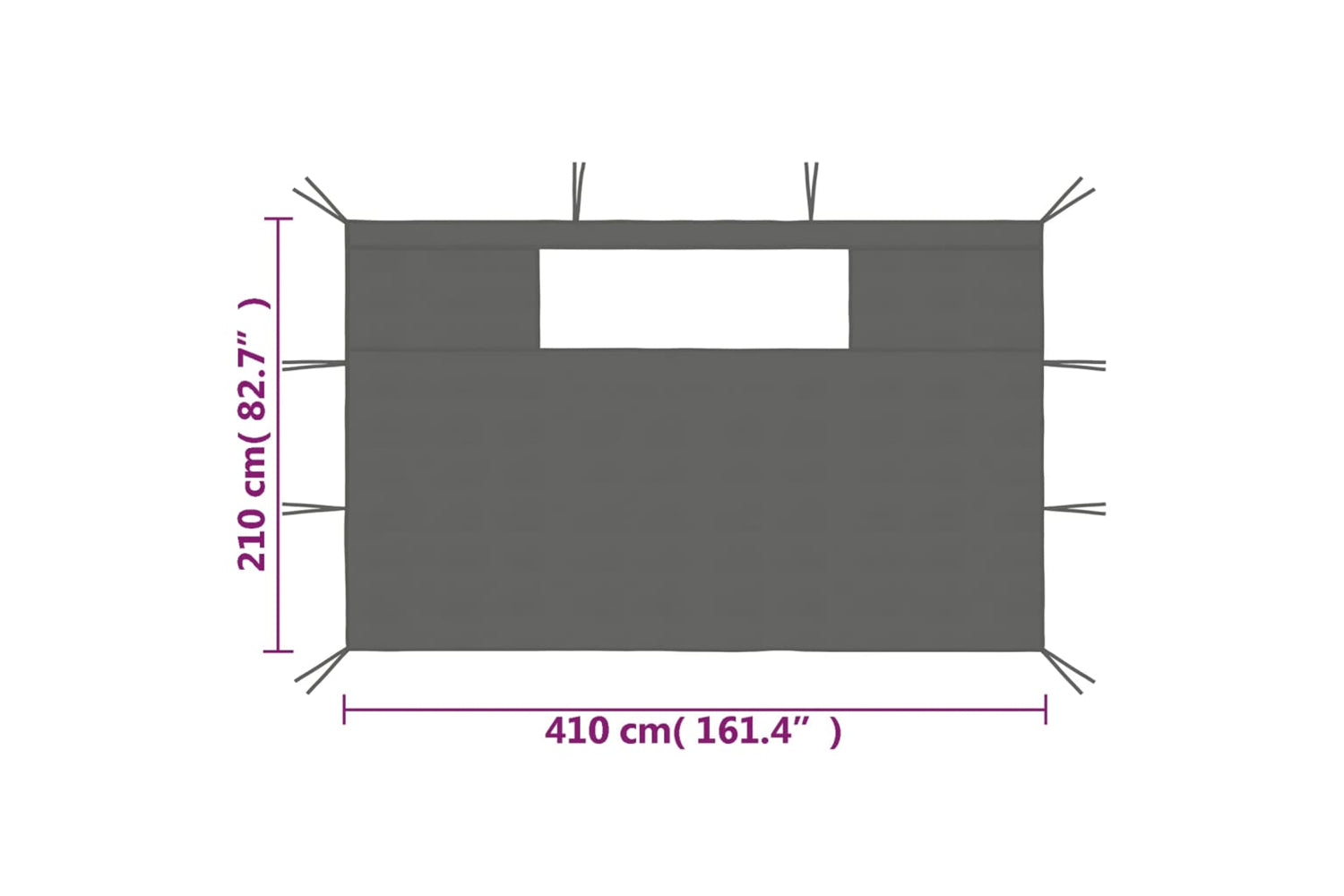 Vidaxl 3070427 Gazebo Sidewalls With Windows 2 Pcs Anthracite-5