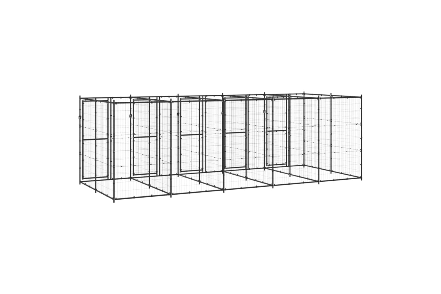 Vidaxl 3082263 Outdoor Dog Kennel Steel 12.1 M2-4