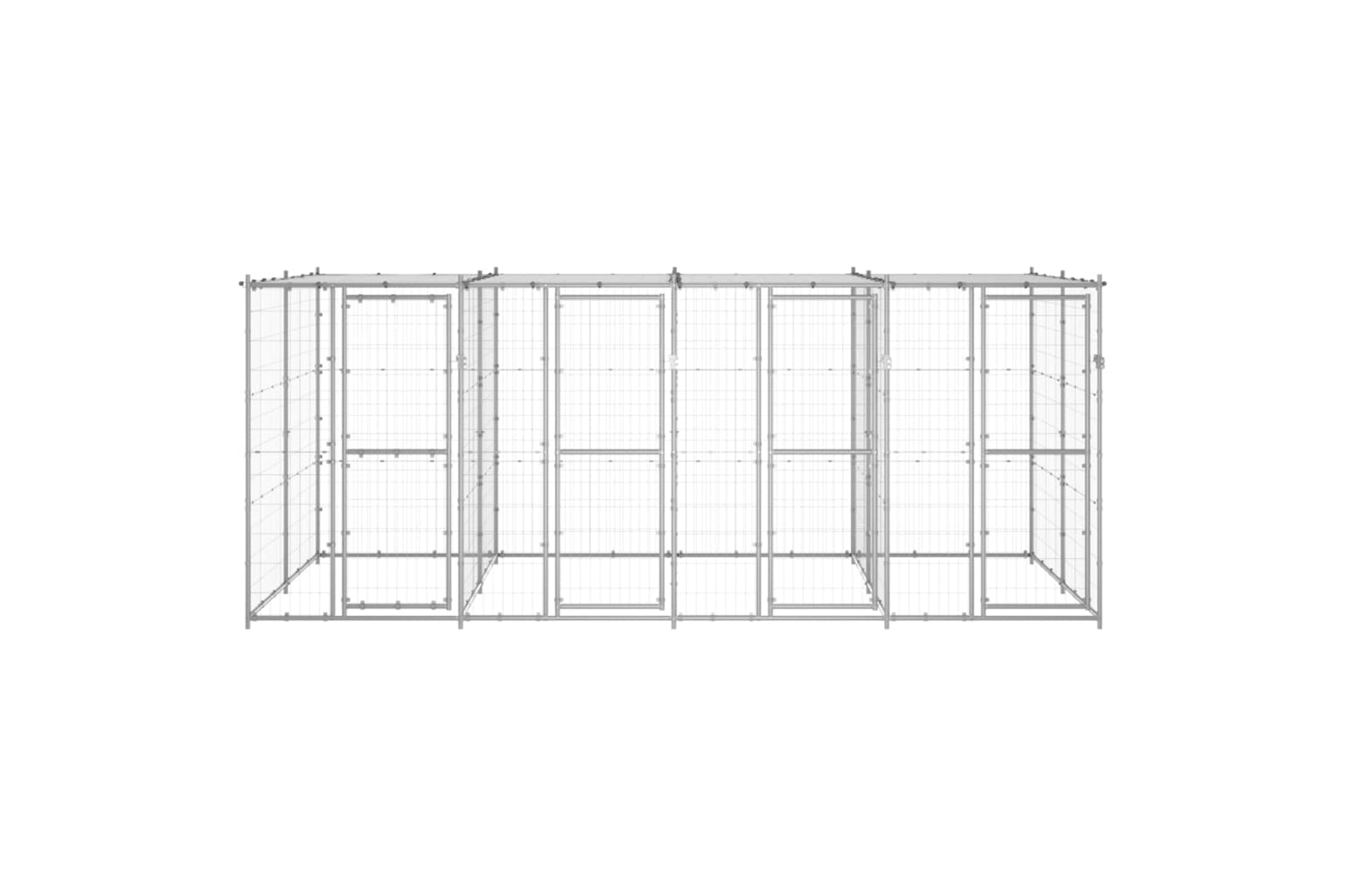 Vidaxl 3082273 Outdoor Dog Kennel Galvanised Steel With Roof 9.68 M2-2