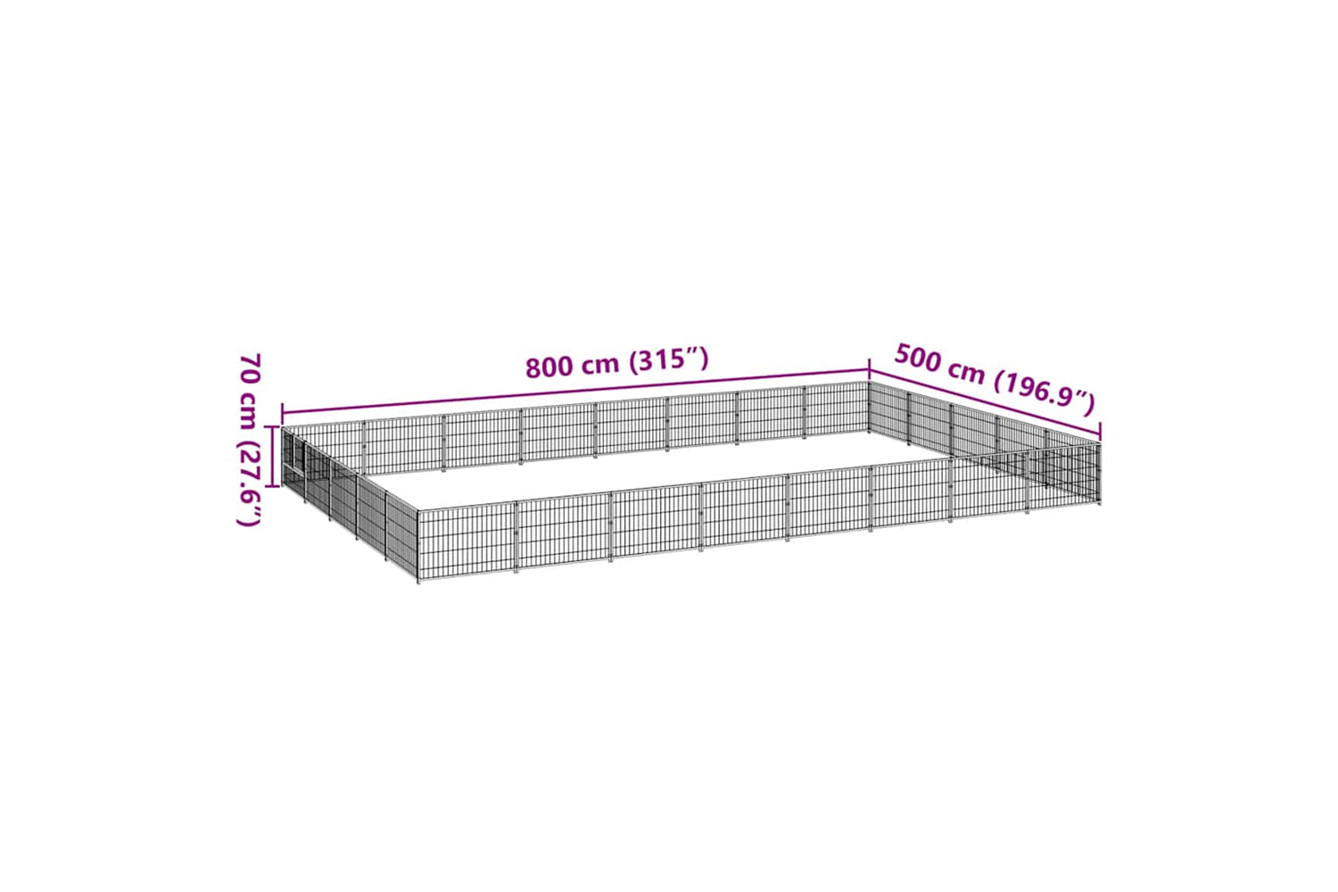 Vidaxl 3082160 Dog Kennel Black 40 M2 Steel-6