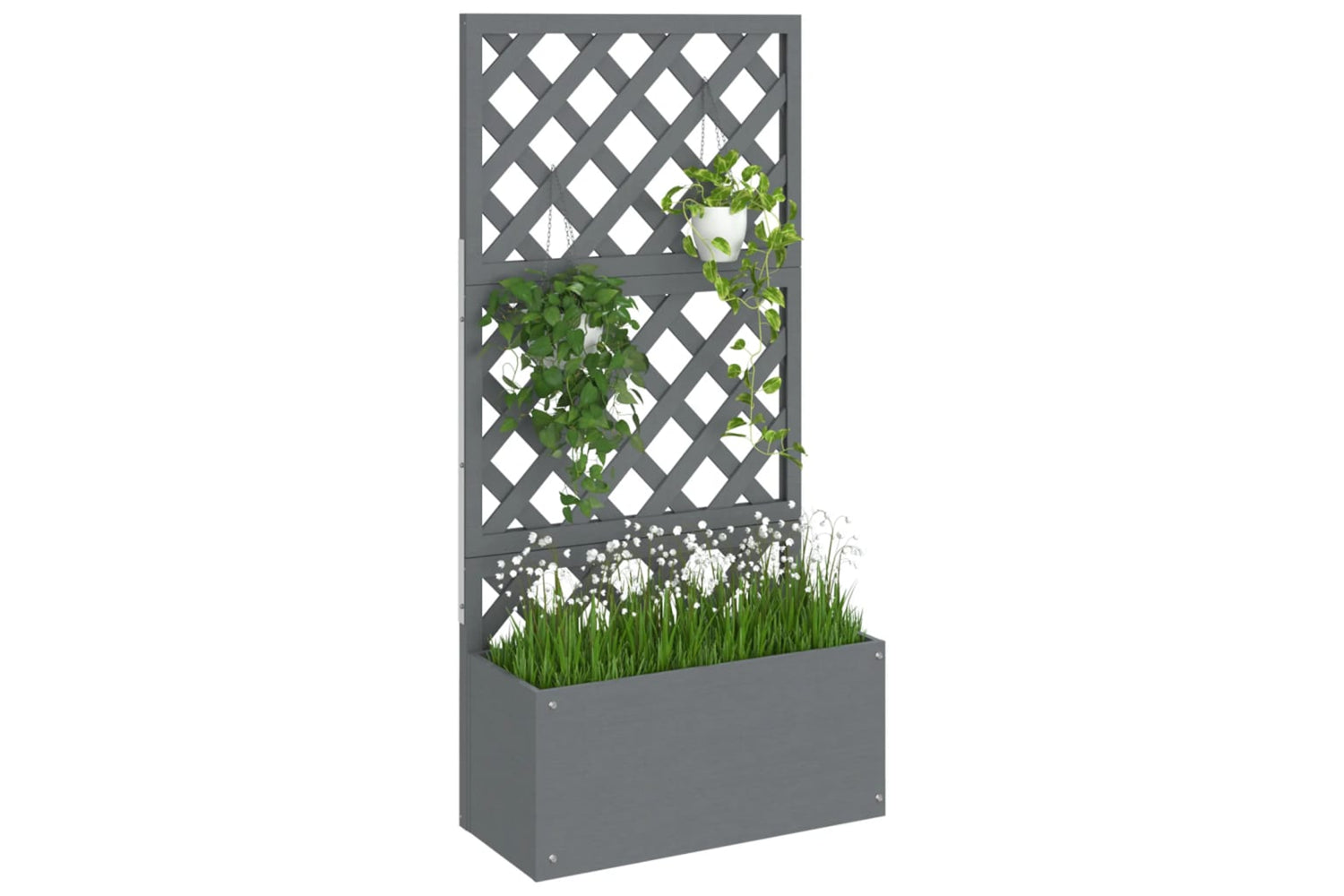 vidaXL 362577 Trellis Planter Grey 65x33x135cm Wpc-2