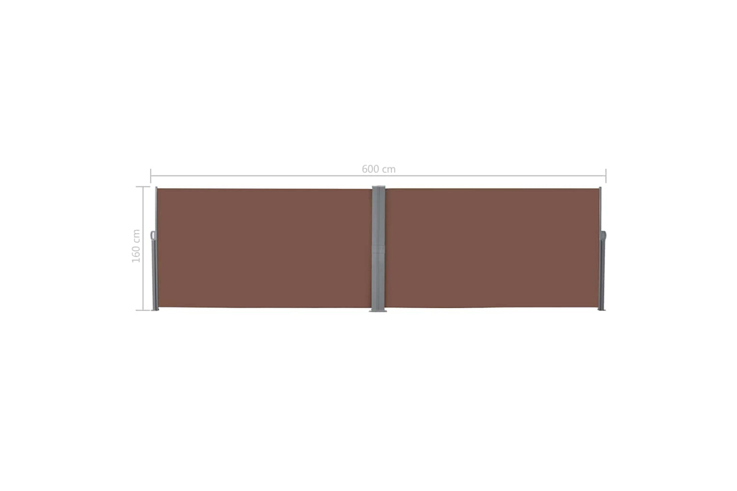 vidaXL 143681 Retractable Side Awning 160x600cm Brown-8