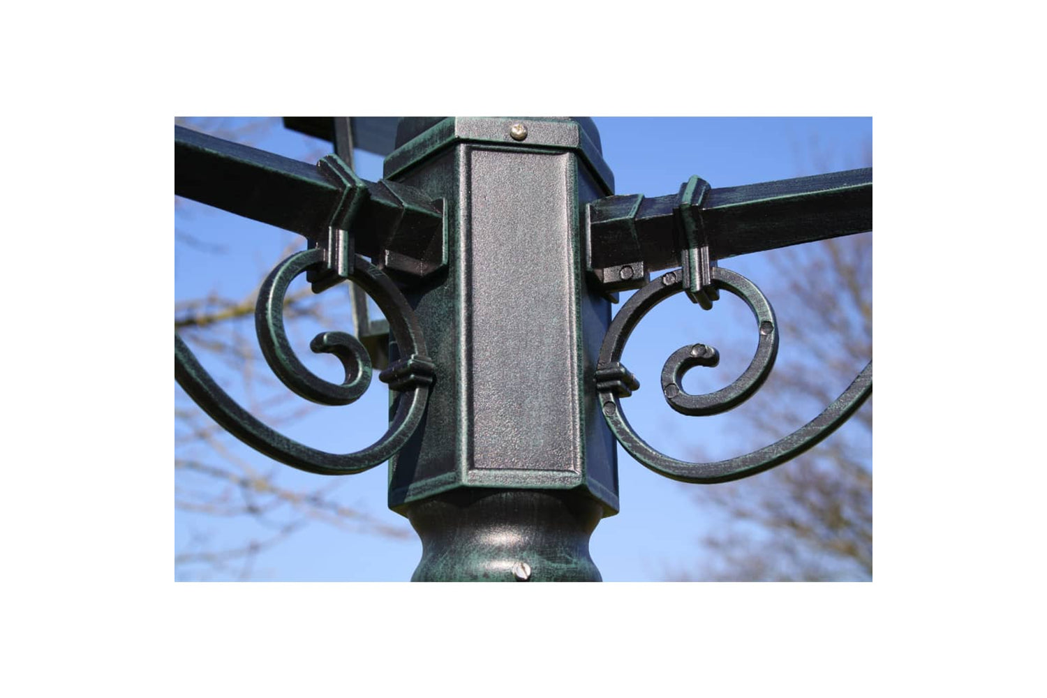 vidaXL 40246 Garden Light Post 3-arms 215cm Dark Green/black Aluminium-4