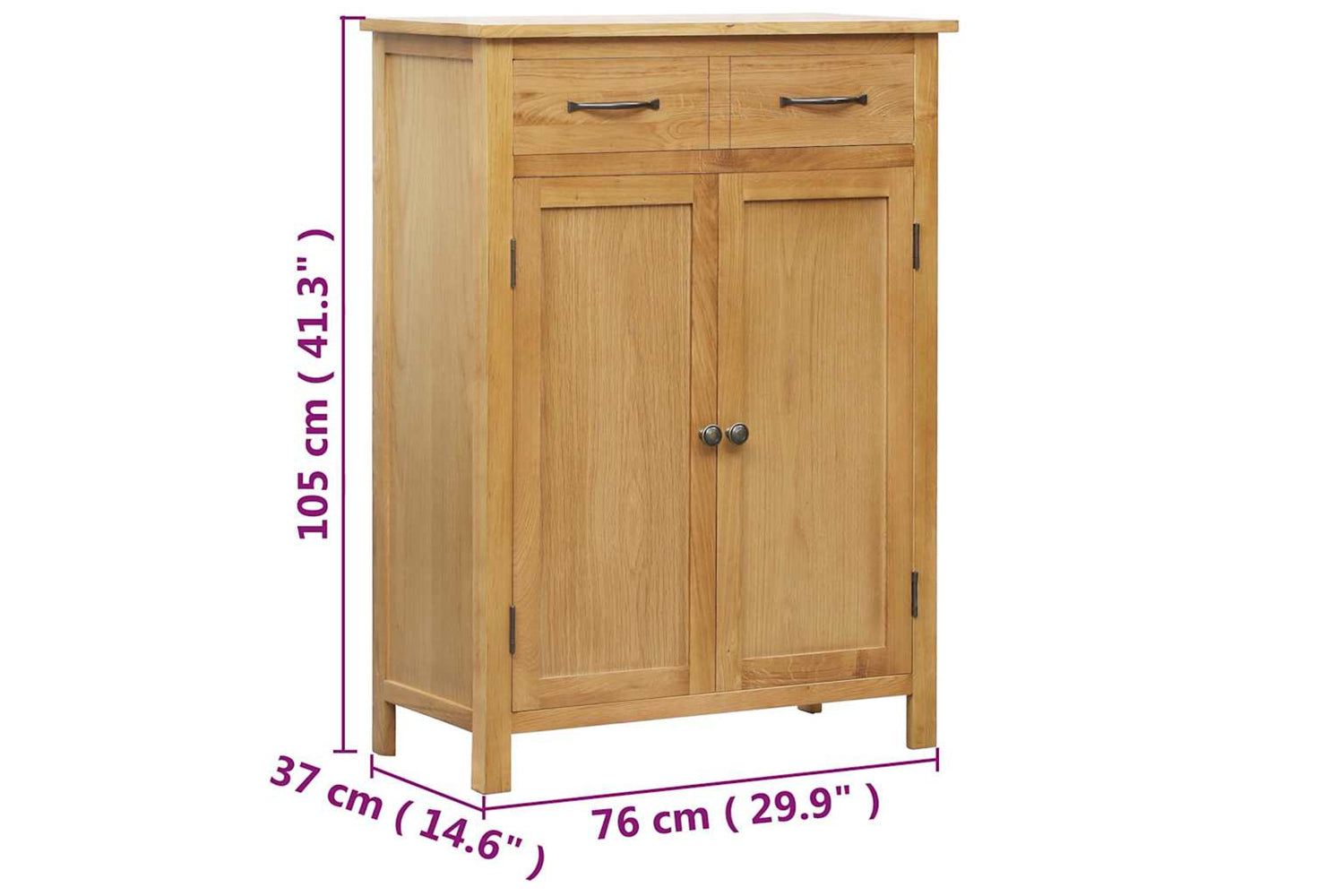 Vidaxl Shoe Cabinet 76x37x105 Cm Solid Oak Wood-8