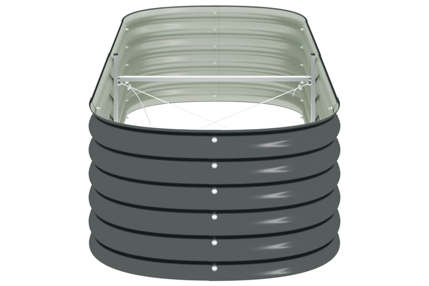vidaXL Garden Raised Bed 240x80x44cm Galvanised Steel Grey-5