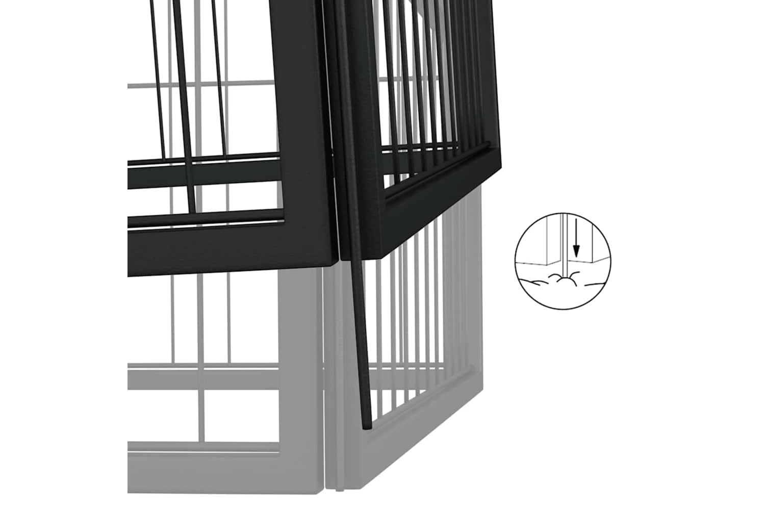 vidaXL 3115950 18-panel Dog Playpen Black 50x100cm Powder-coated Steel-5
