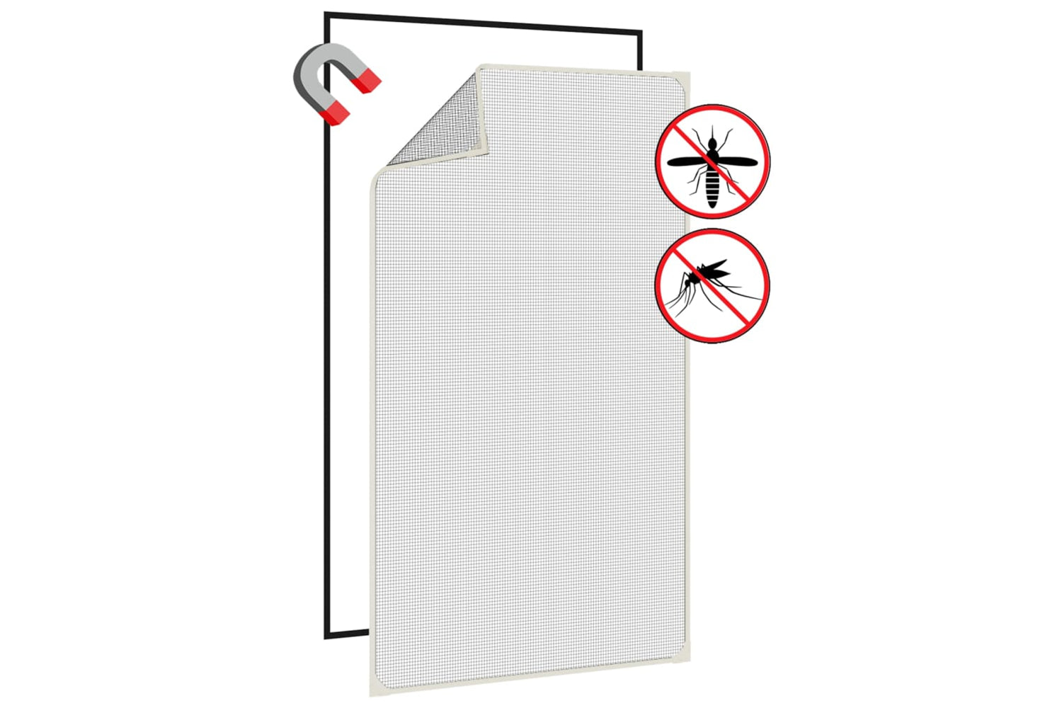 vidaXL 153847 Magnetic Insect Screen For Windows White 80x140cm-3
