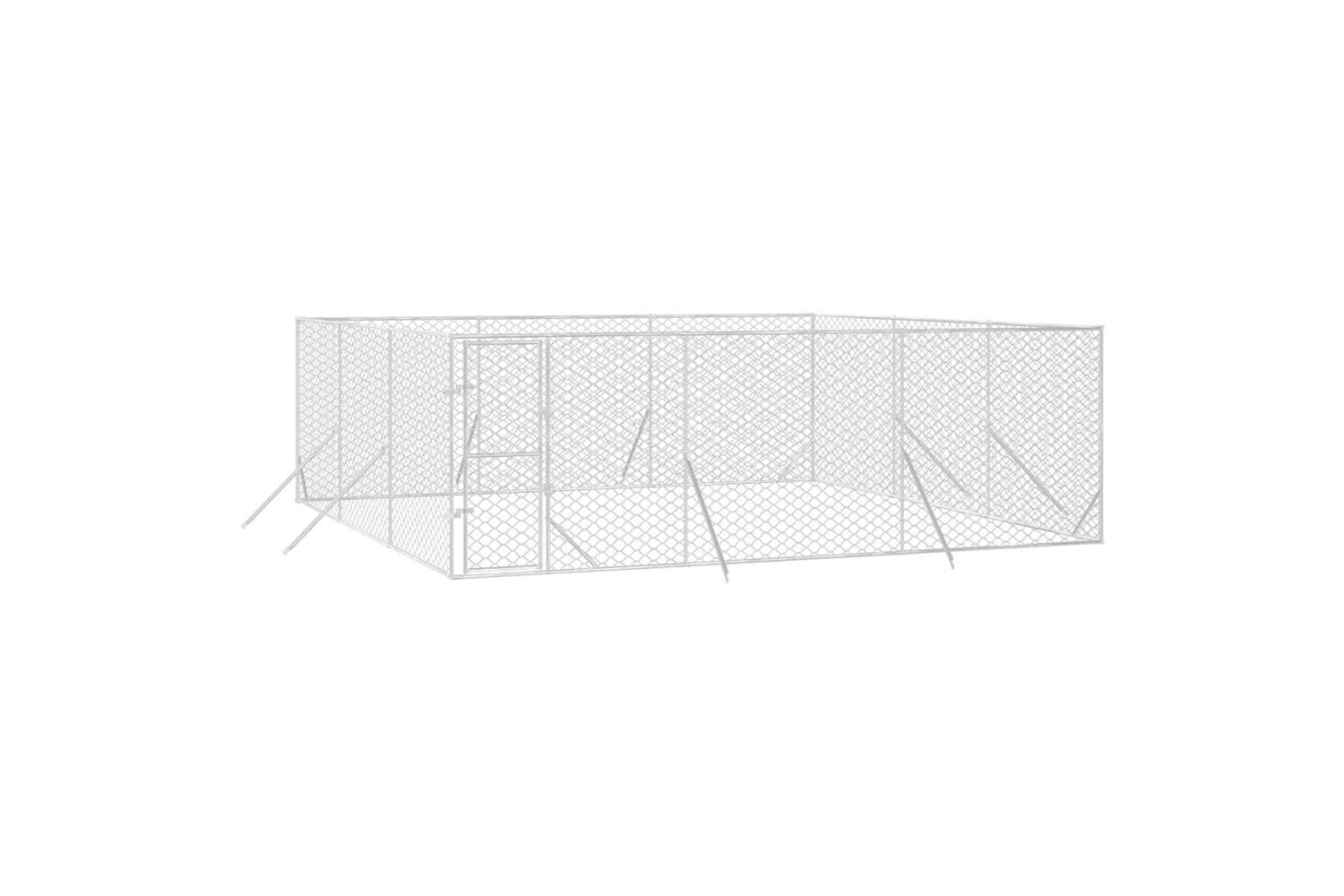 Vidaxl 3190460 Outdoor Dog Kennel Silver 6x6x2 M Galvanised Steel-2