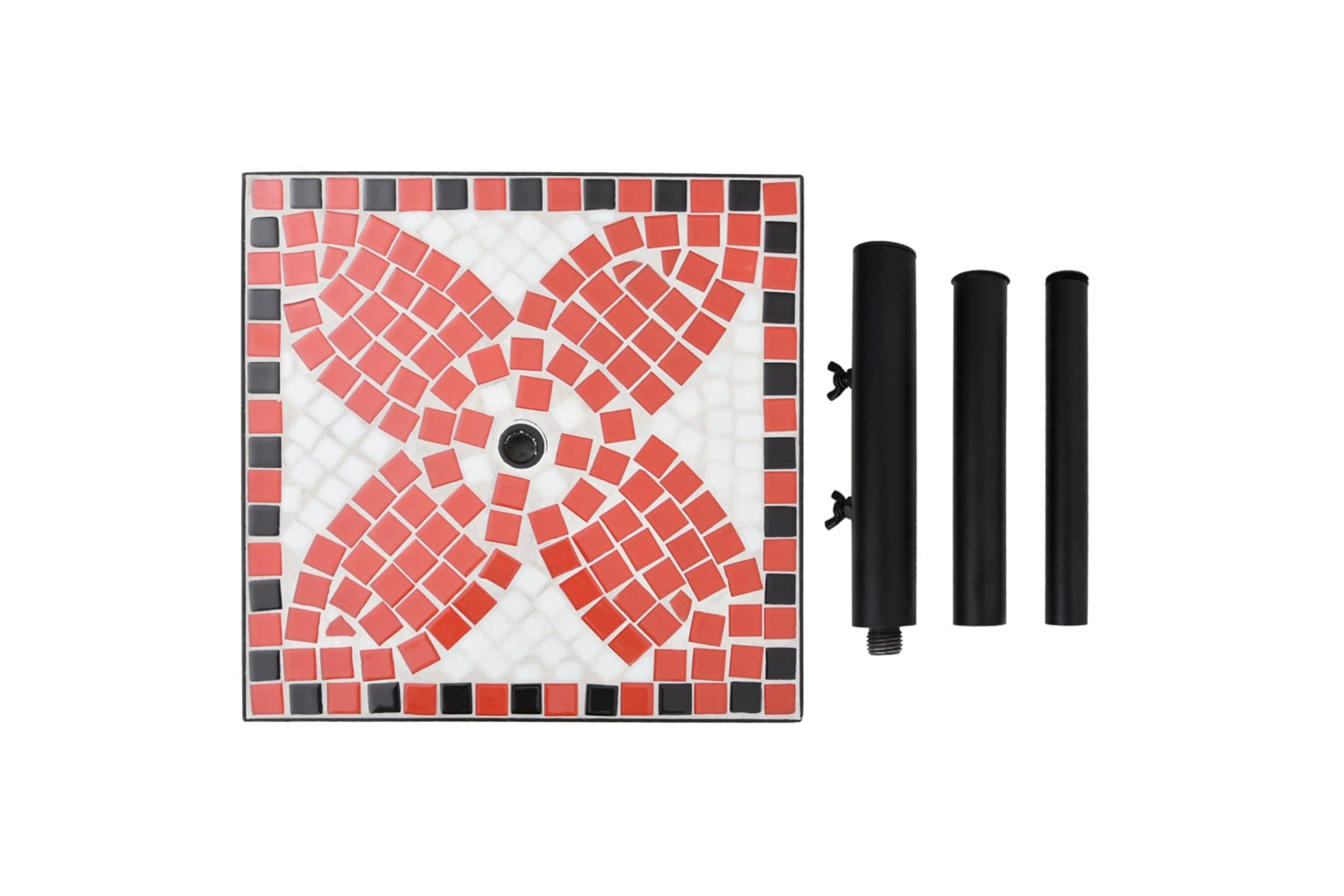 Vidaxl Parasol Base Terracotta And White Square 12 Kg-5