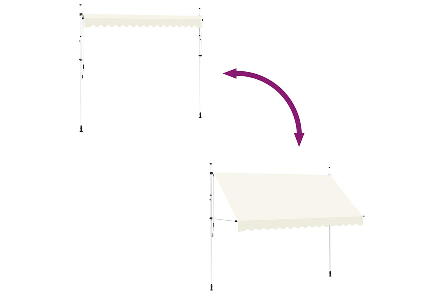 vidaXL 143697 Manual Retractable Awning 350cm Cream-5