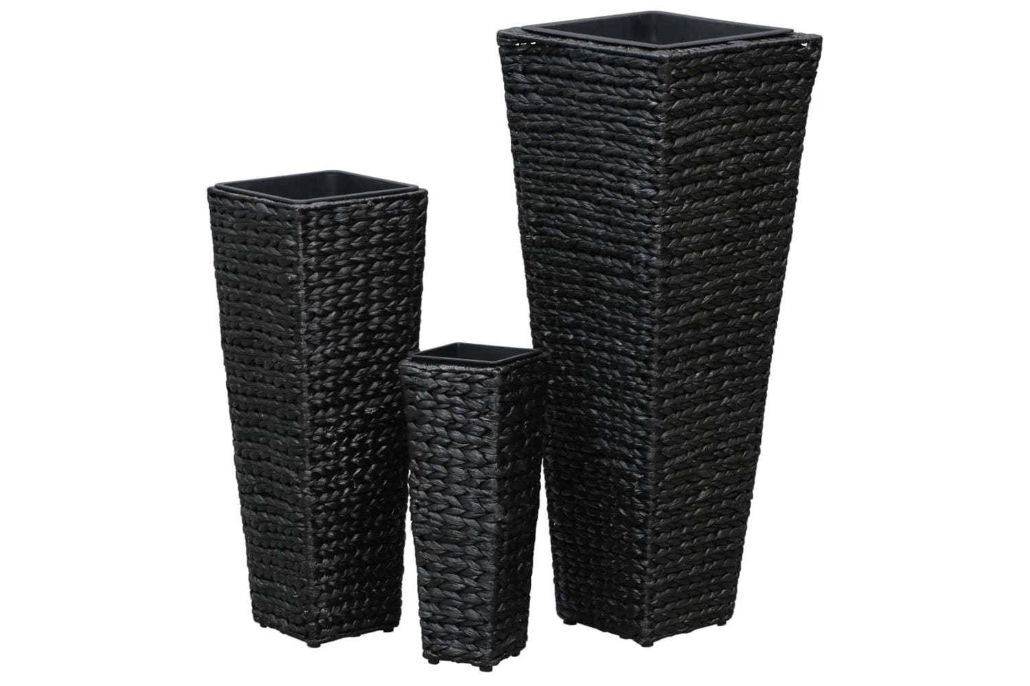 Vidaxl Raised Beds 3 Pcs Water Hyacinth Black-4