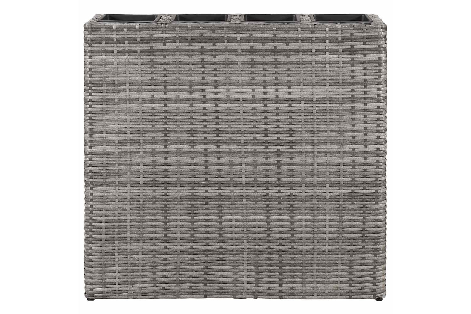 Vidaxl 45426 Garden Raised Bed With 4 Pots Poly Rattan Grey-3