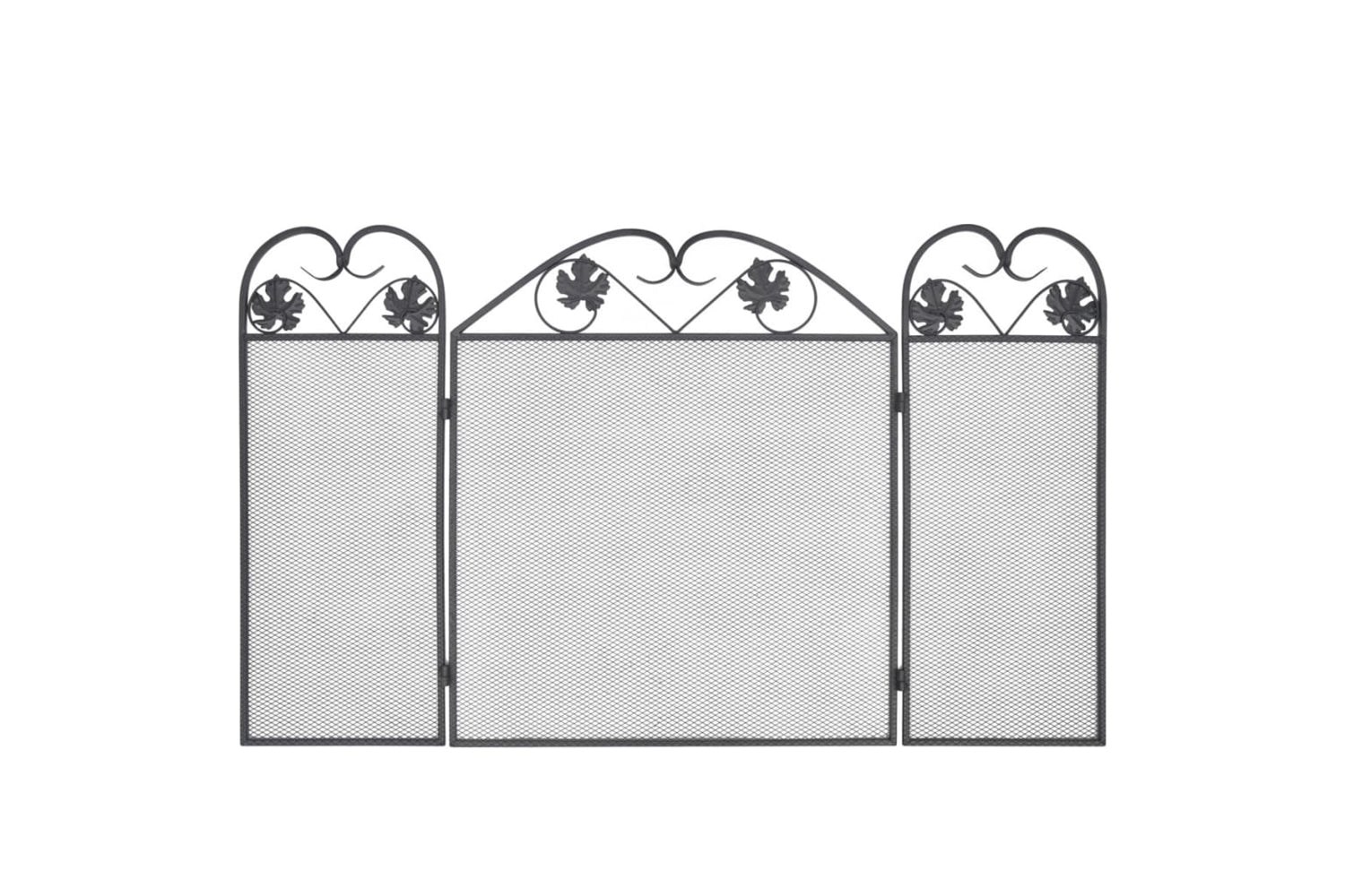 Vidaxl 242005 3-panel Fireplace Screen Iron Black-3