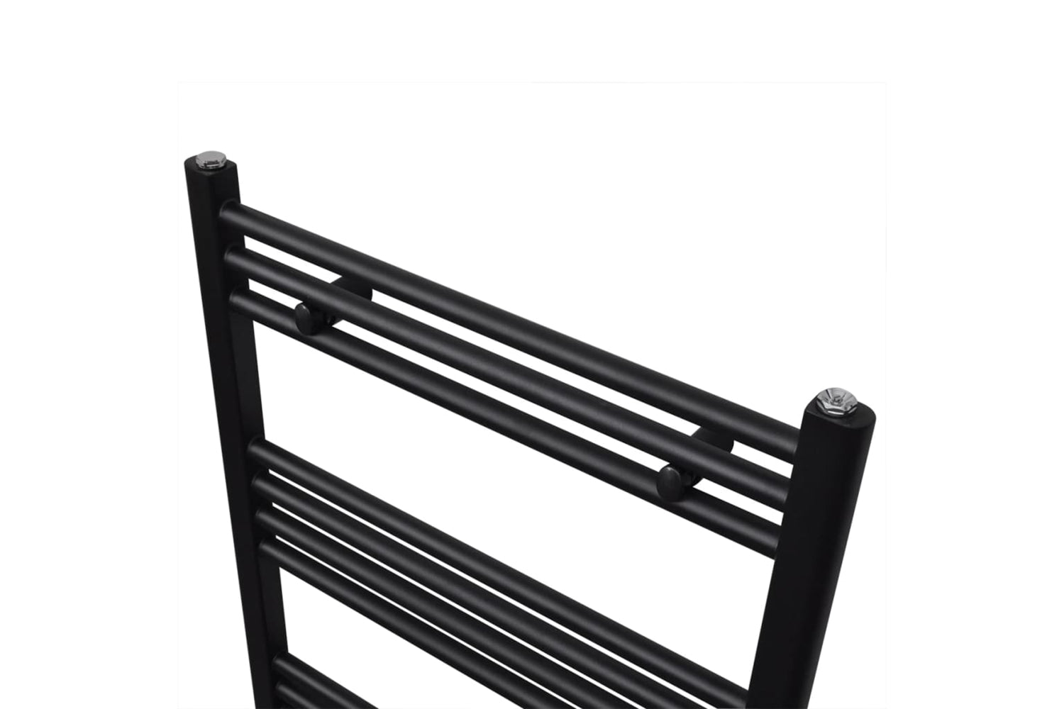 Vidaxl 141908 Black Bathroom Central Heating Towel Rail Radiator Straight 600x1160mm-3