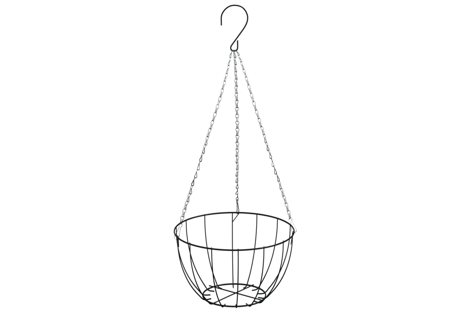 Vidaxl 3188013 Hanging Basket Brackets With Planters 4 Pcs Black Steel-4